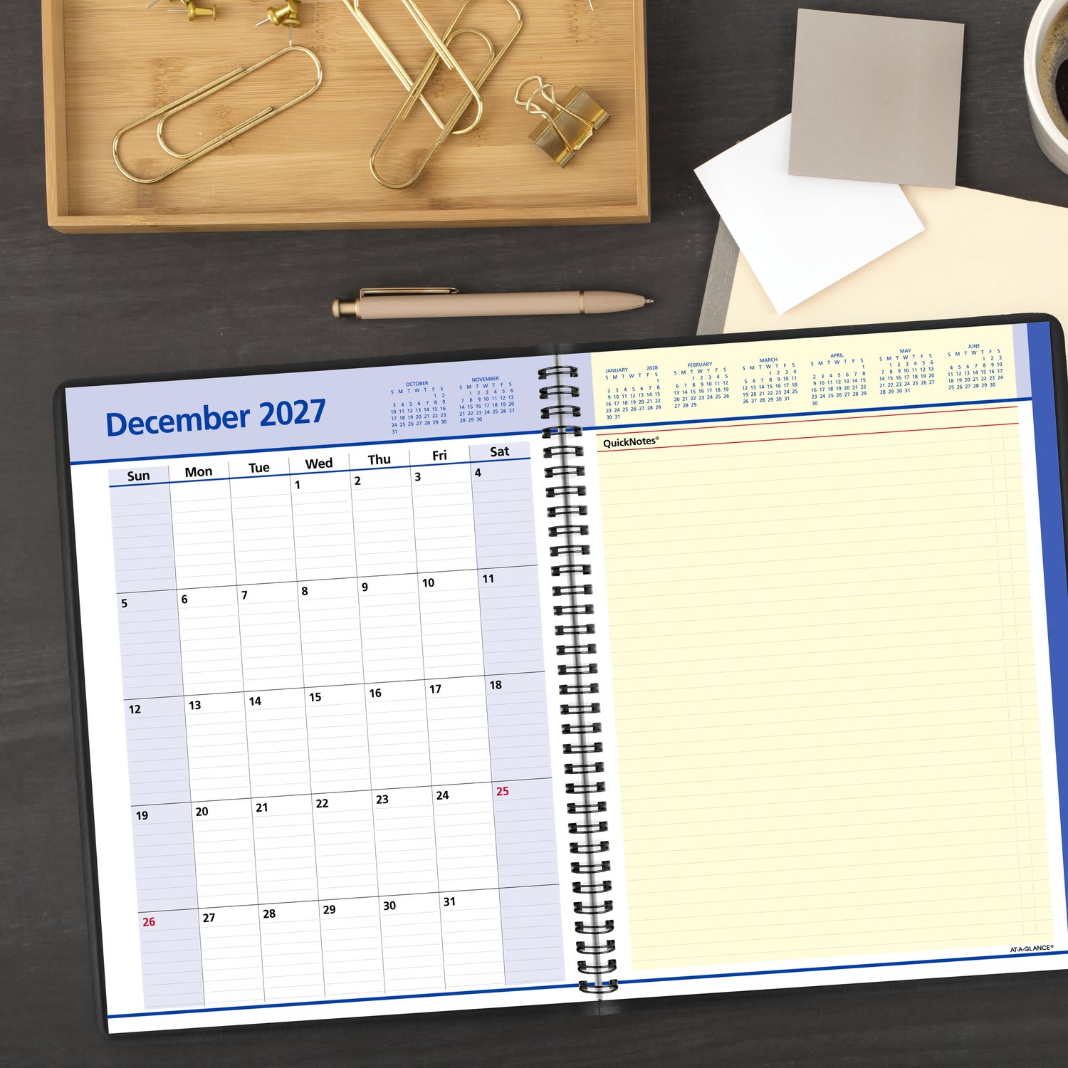 AT-A-GLANCE QuickNotes 2027 Weekly Monthly Appointment Book Planner, Black, Large, 8 1/4in x 11in - Image 4