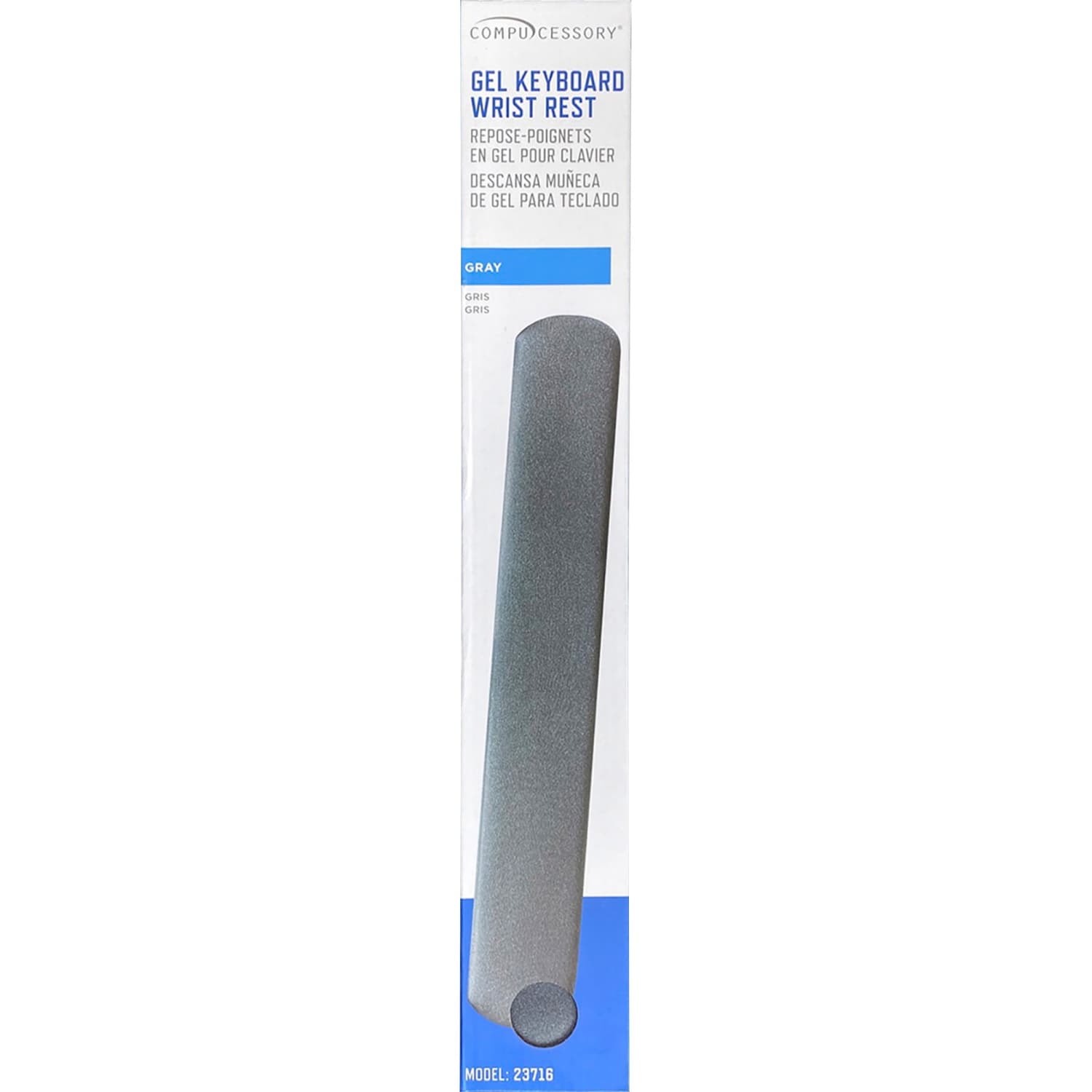 Compucessory Gel Keyboard Wrist Rest Pads - 19in x 2.87in x 0.75in Dimension - Gray - 1 Each - Image 3