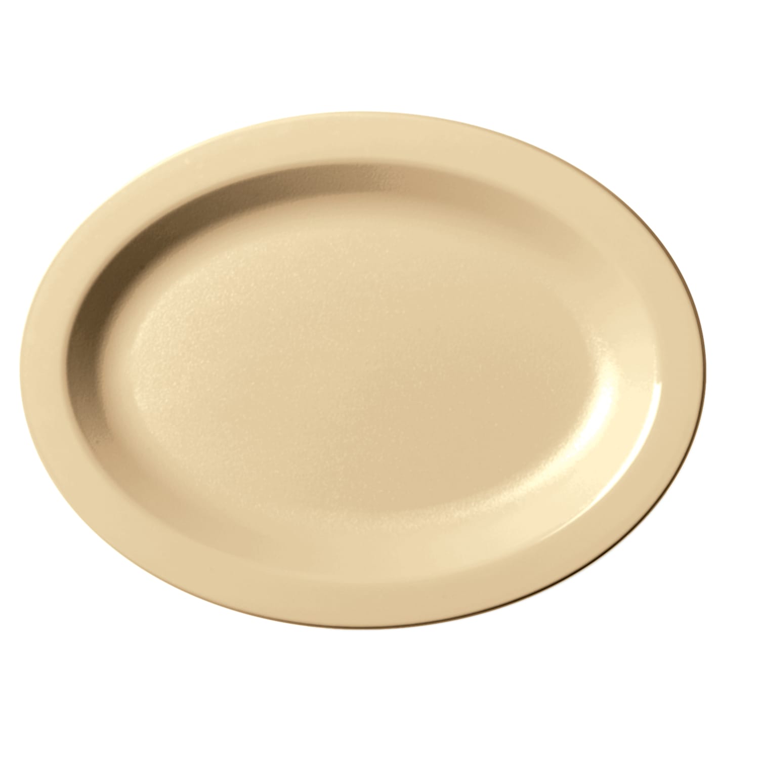 Cambro Camwear Plastic Oval Dinnerware Plates, 12in, Beige, Pack Of 24 Plates