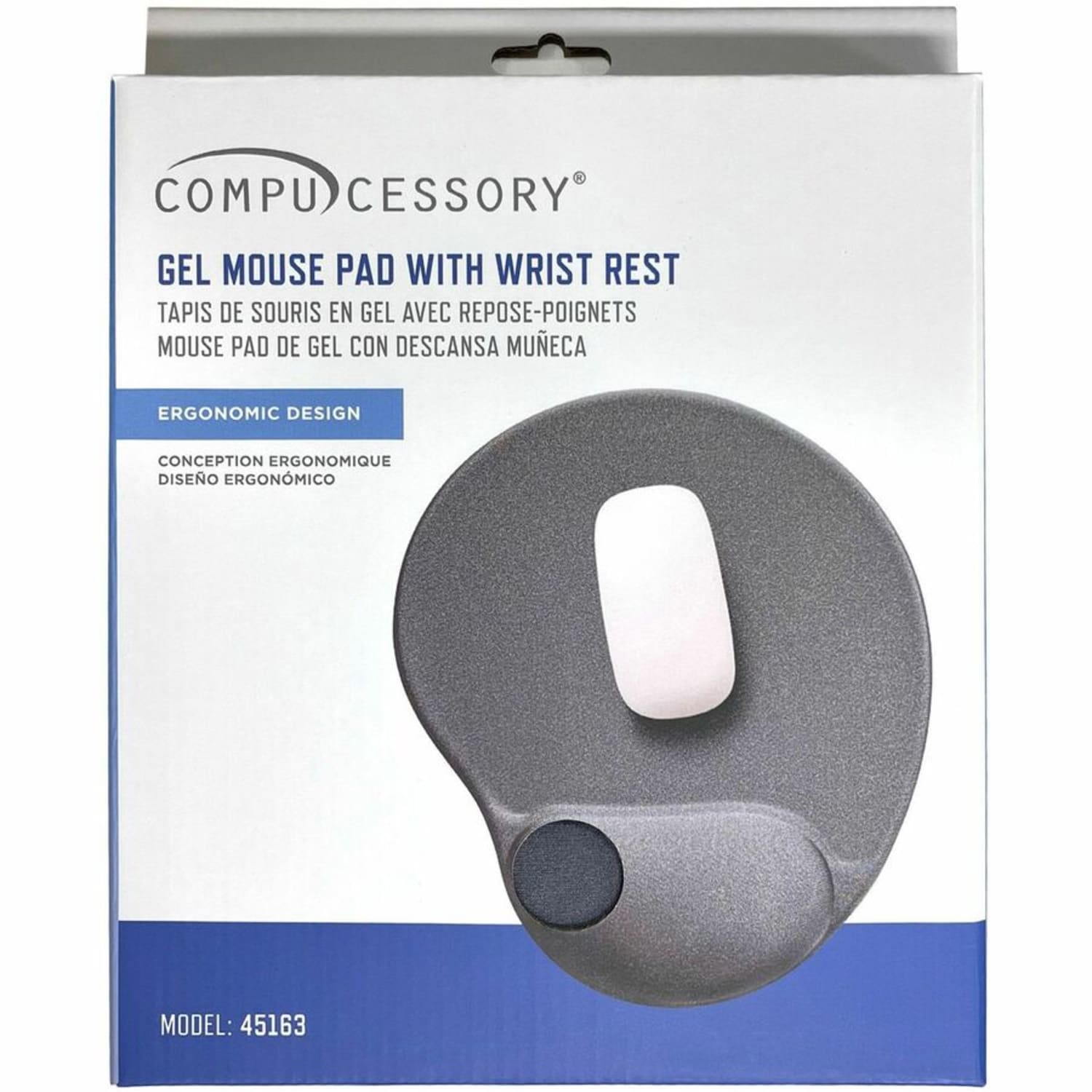 Compucessory Gel Mouse Pad, 9in x 10in x 1in, Gray, CCS45163 - Image 5