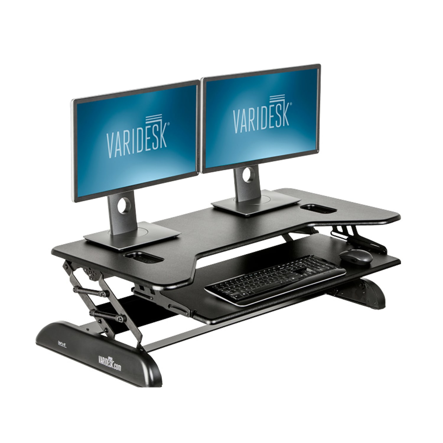 VariDesk Cube Series Corner Standing Desk Riser, Cube Plus 40, 17-1/2inH x 40inW x 22-1/2inD, Black - Image 3