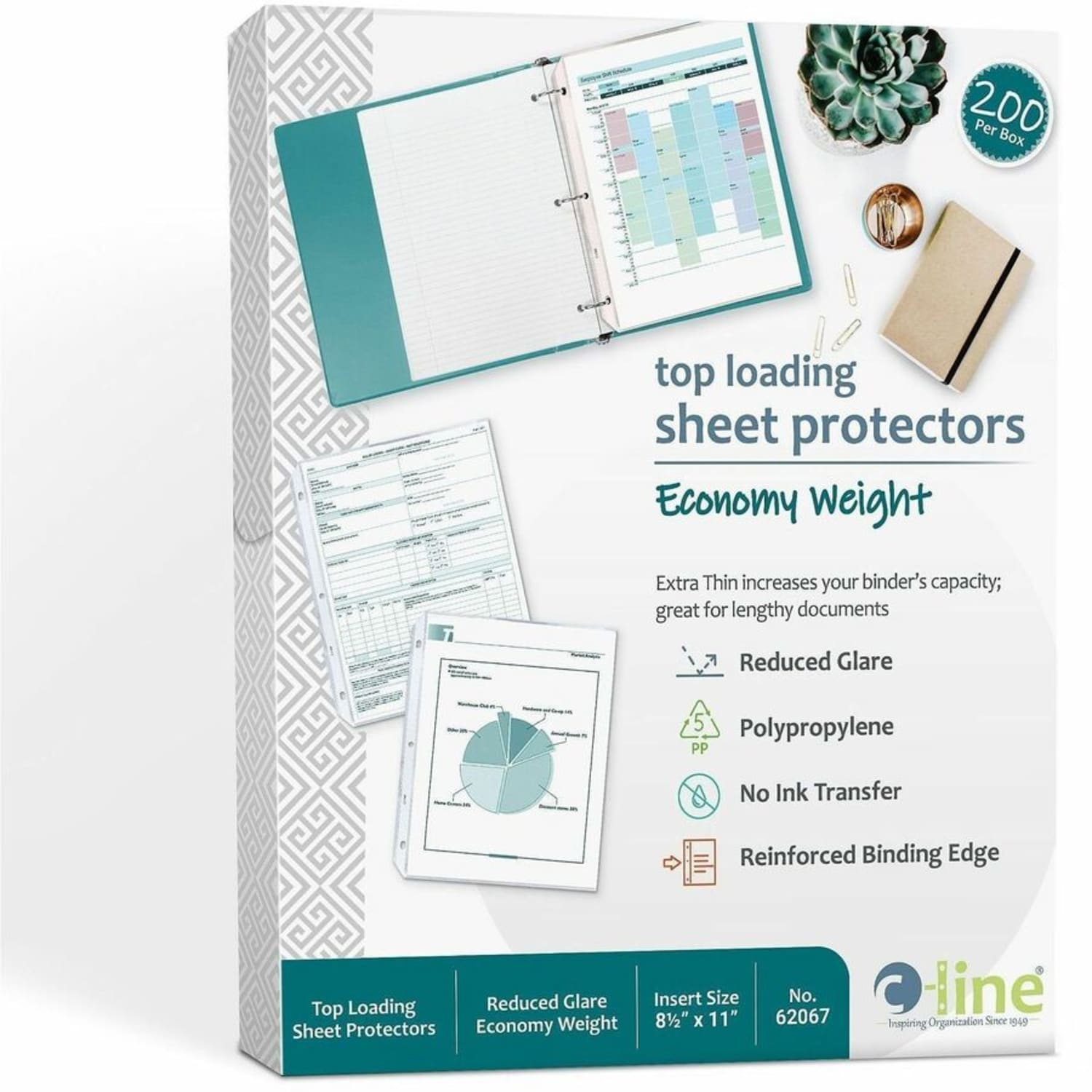 C-Line Polypropylene Top-Loading Sheet Protectors, 8 1/2in x 11in, Economy Weight, Reduced Glare, Box Of 200 - Image 6