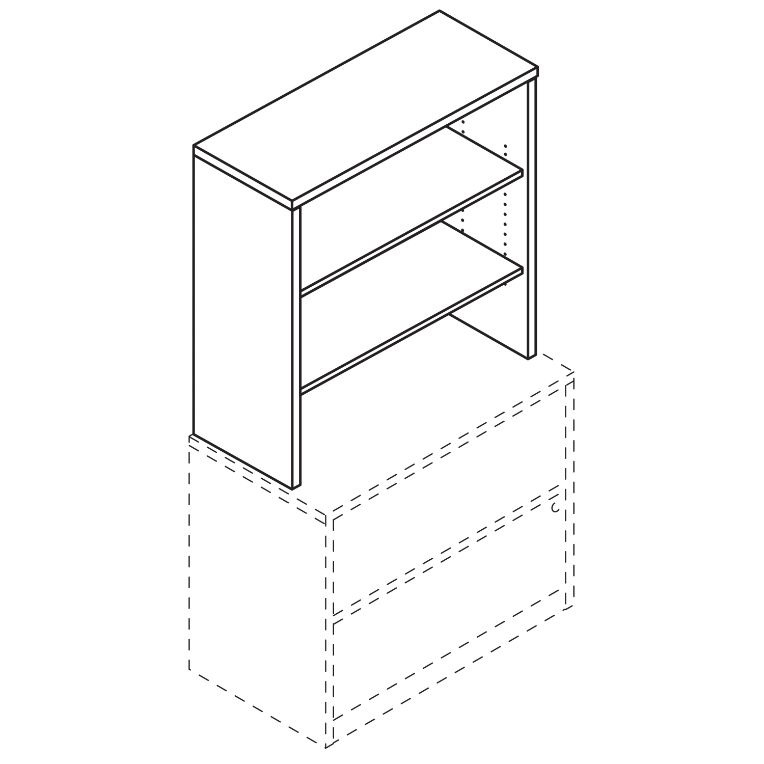 HON 10500 Series 36inW Bookcase Hutch, Mahogany - Image 3