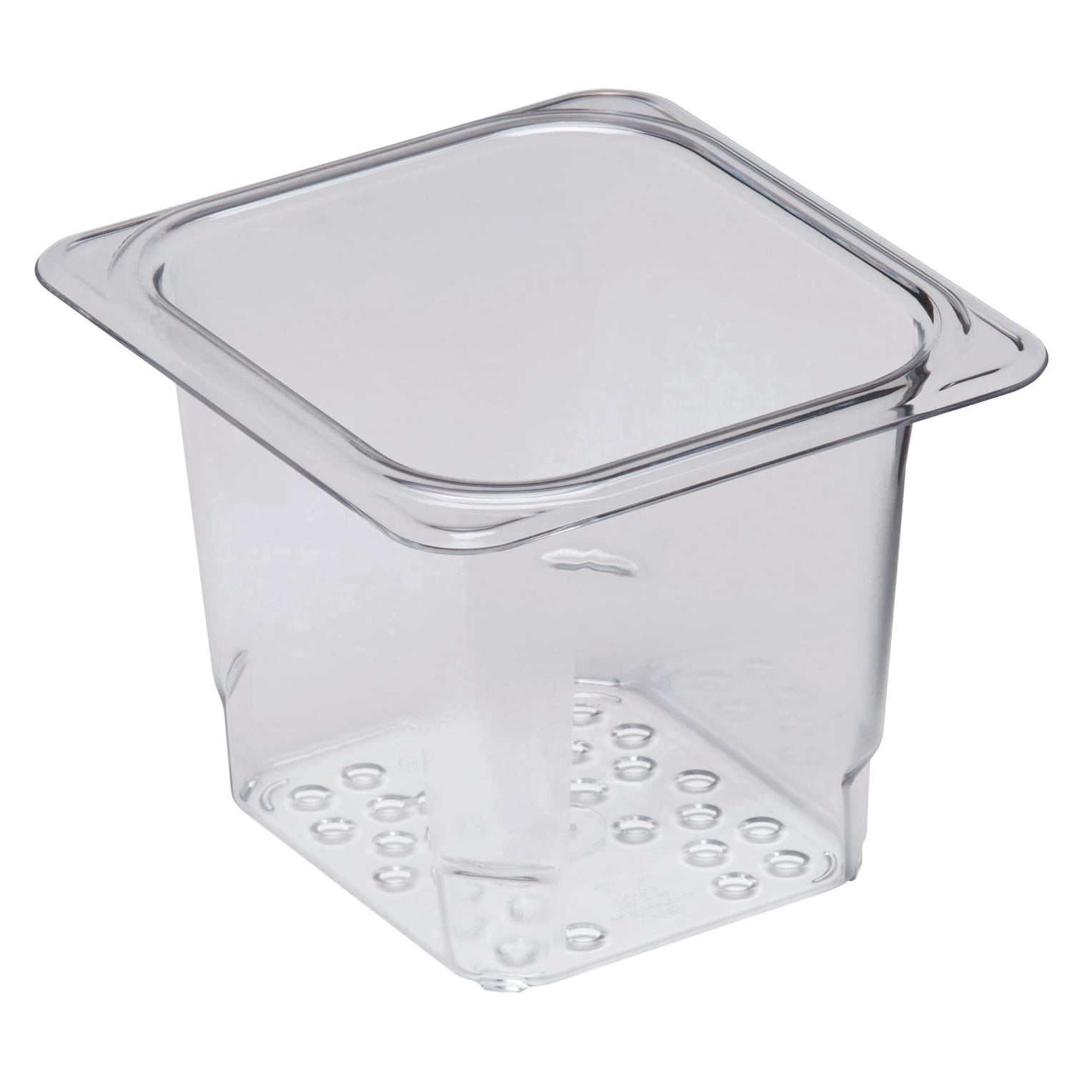 Cambro Camwear GN 1/6 Size 5in Colander Pans, Clear, Set Of 6 Pans