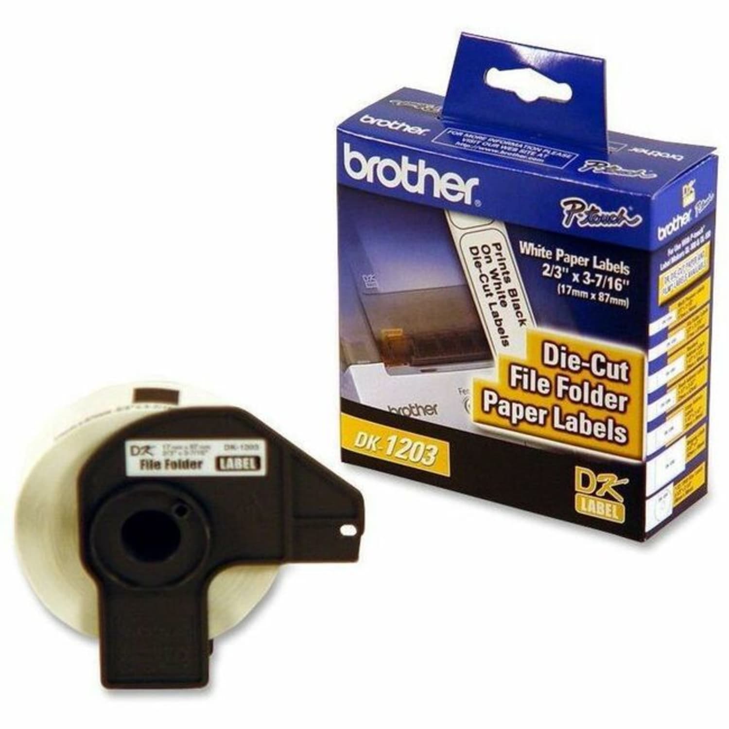 Brother DK-1203 File Folder Labels, DK1203, White, 3 7/16in x 11/16in, Pack Of 300 - Image 4