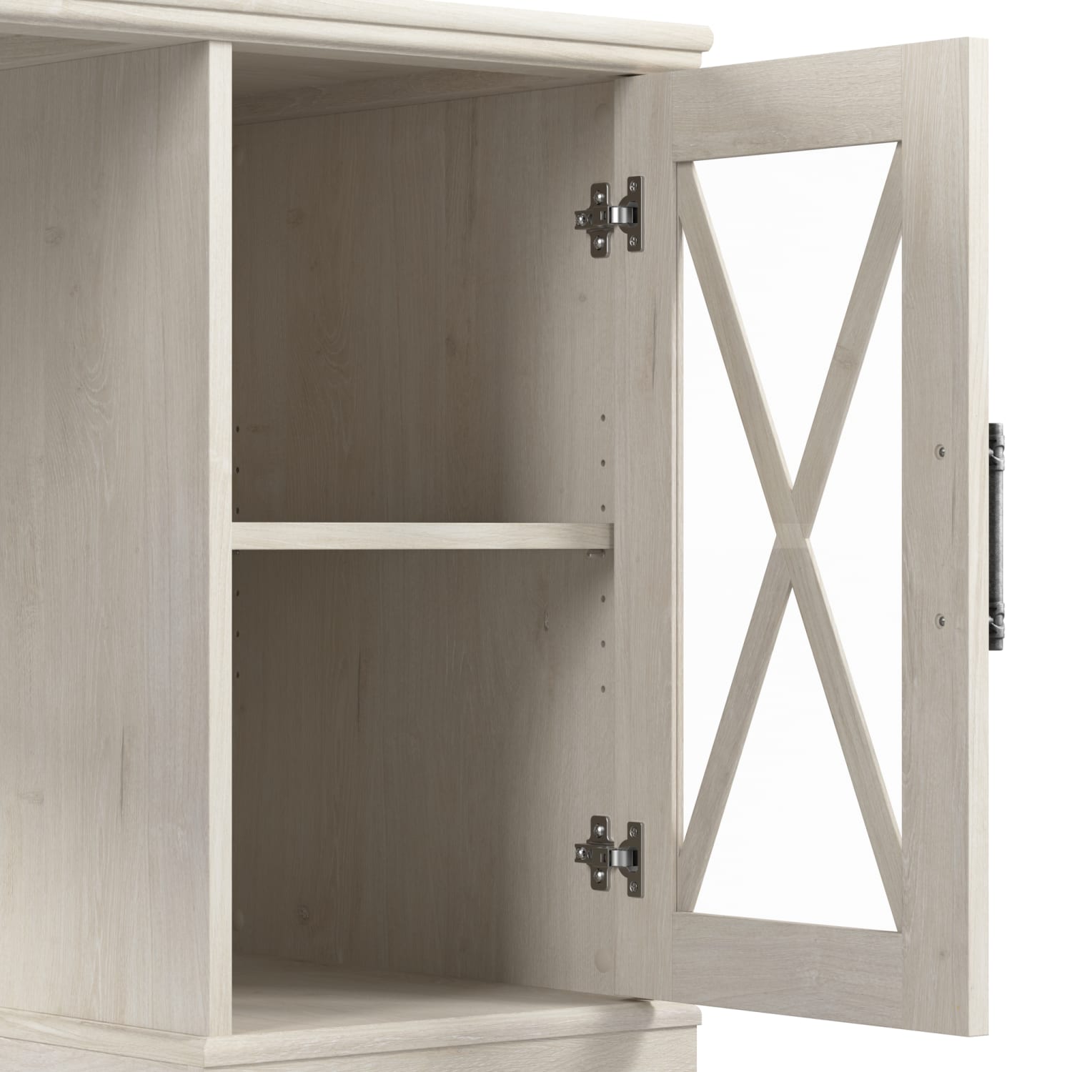 Bush Furniture Lennox Small Farmhouse End Tables With Storage, 30inH x 17-3/16inW x 15-11/16inD, Linen White Oak, Set Of 2 Tables, Standard Delivery - Image 4
