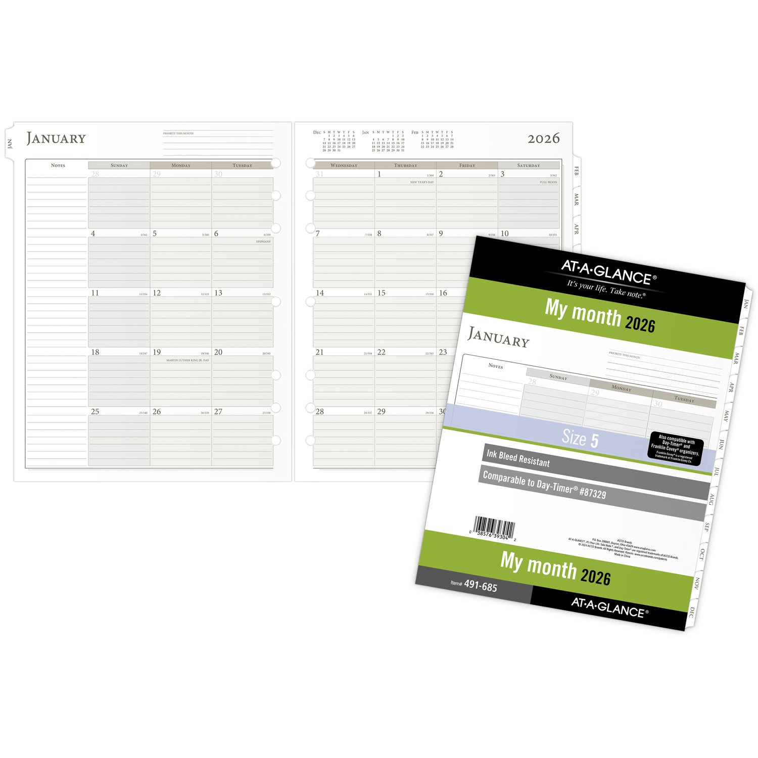 AT-A-GLANCE 2026 Monthly Planner Refill, Loose-Leaf, Folio Size, 8 1/2in x 11in - Image 5