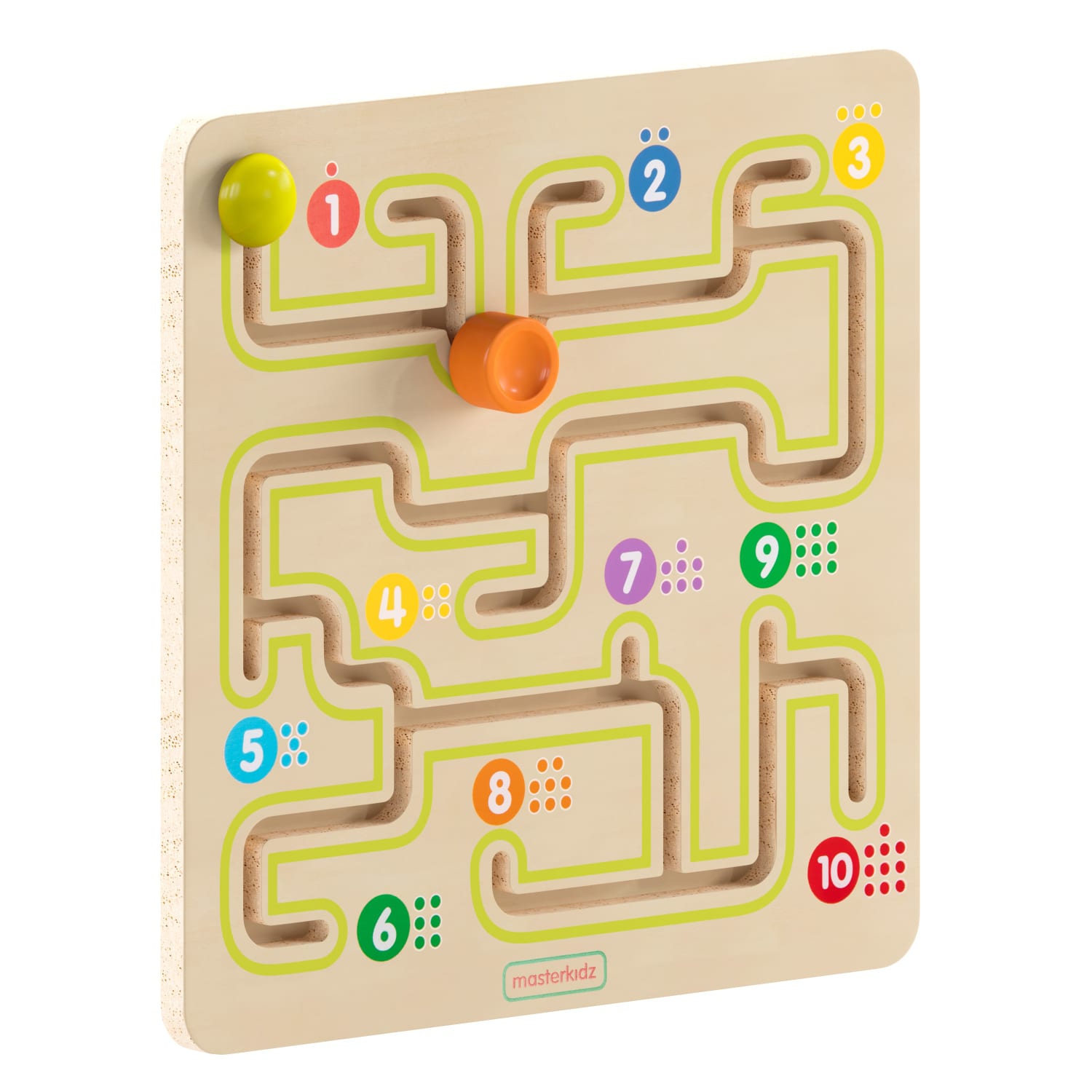 Flash Furniture Bright Beginnings Commercial Grade STEM Sliding Maze Learning Board, Grades Pre-K To 4, Beech - Image 3