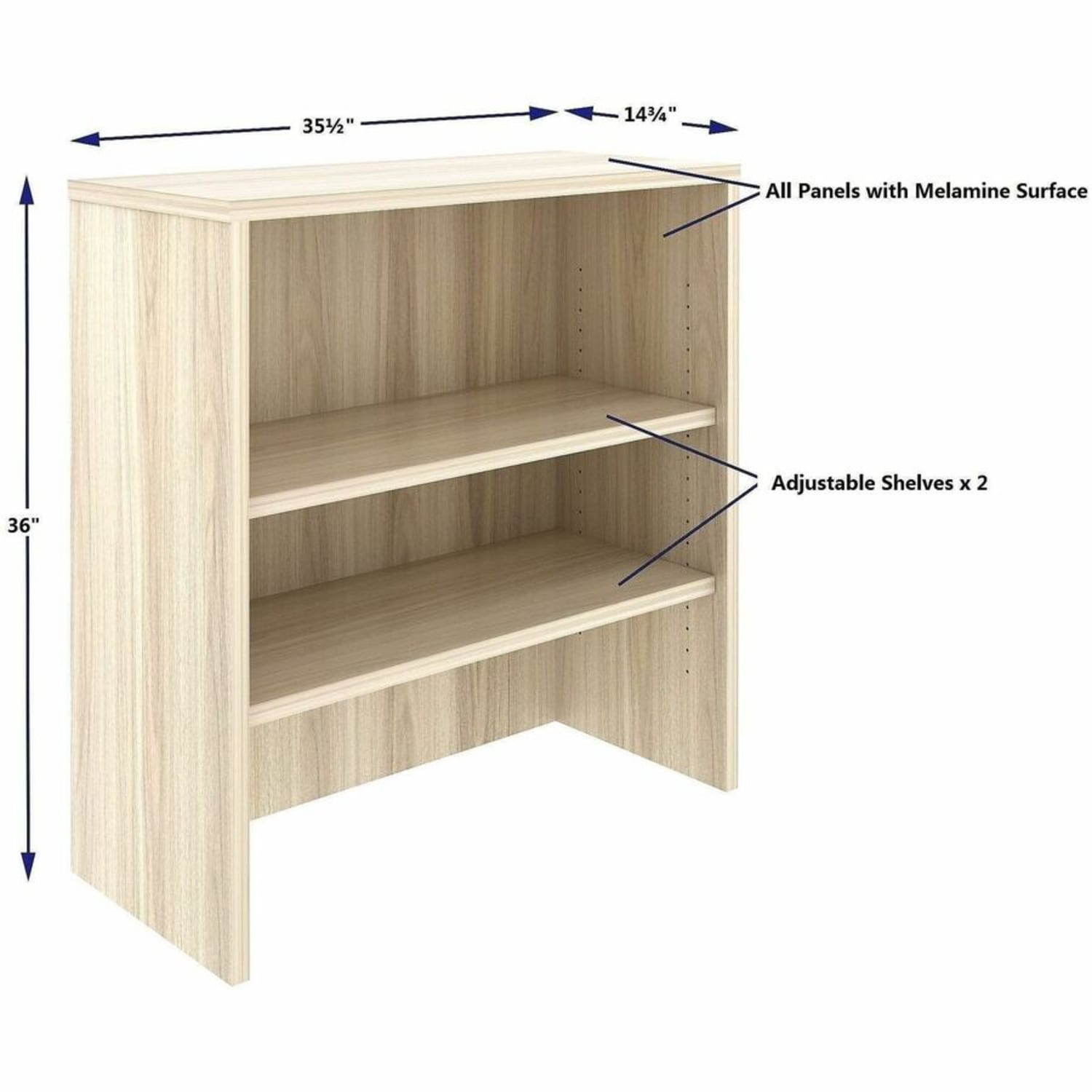 Lorell Essentials Stack-On Bookshelf - 35.5in Width x 14.8in Depth x 36in Height - Stackable - Modern Elm - Assembly Required - 1 Each - Image 6