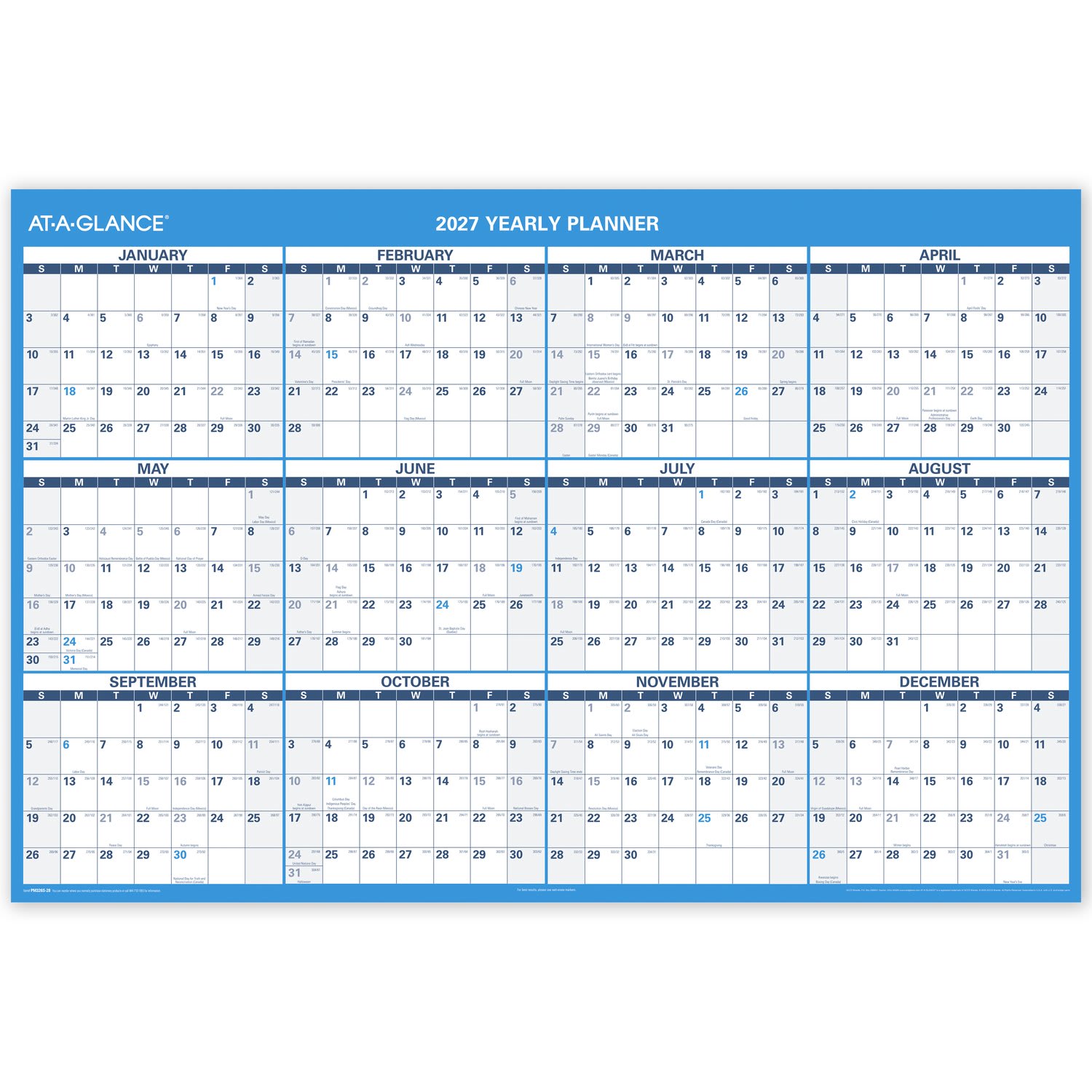 AT-A-GLANCE Horizontal Reversible Erasable Academic and Regular Year 2026-2027 Wall Calendar, Extra Large, 48in x 32in - Image 4