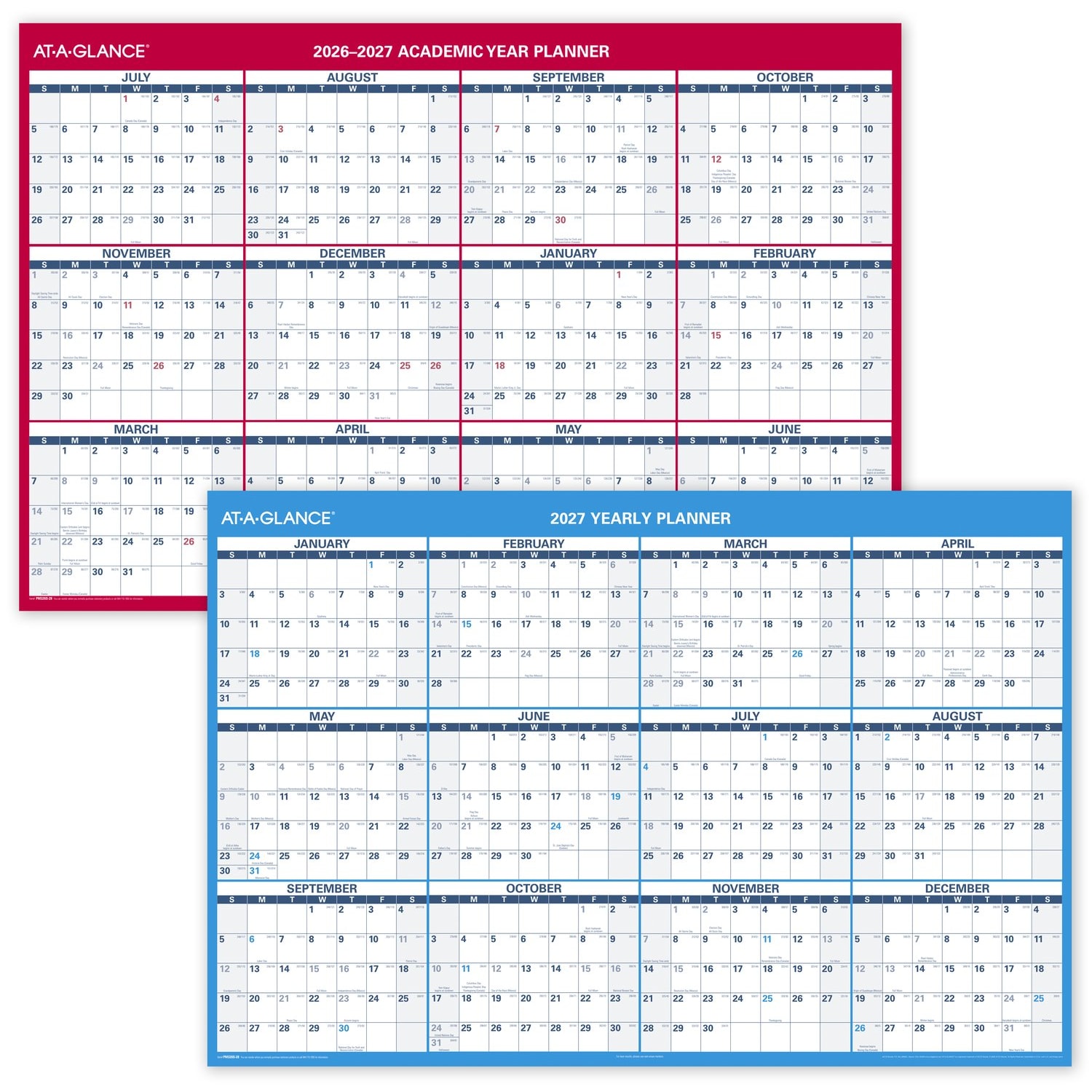 AT-A-GLANCE Horizontal Reversible Erasable Academic and Regular Year 2026-2027 Wall Calendar, Extra Large, 48in x 32in - Image 5