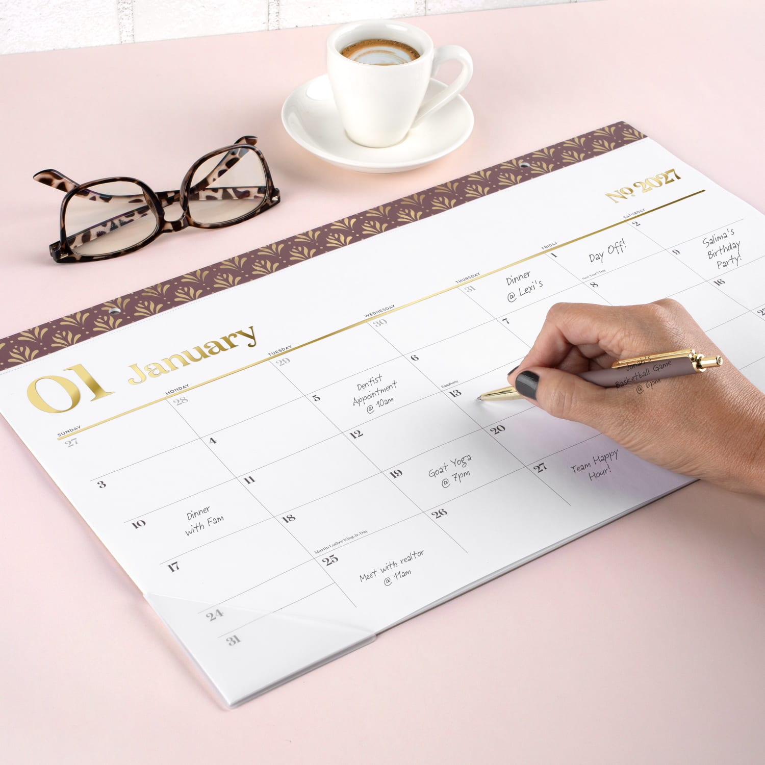 Cambridge WorkStyle 2026 Monthly Desk Pad Calendar, Cosmetic Pink, Compact, 17 3/4in x 11in, 160670527 - Image 4