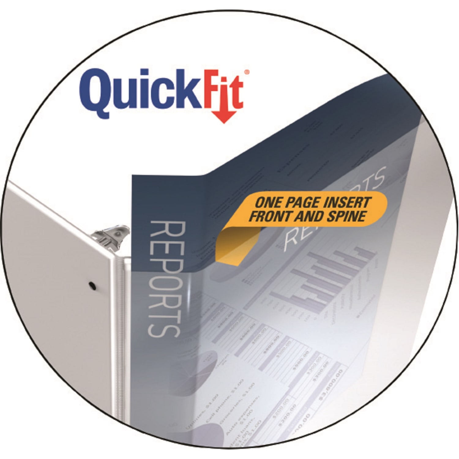 QuickFit View 3-Ring Binder, 2in Angle D-Rings, Black - Image 4