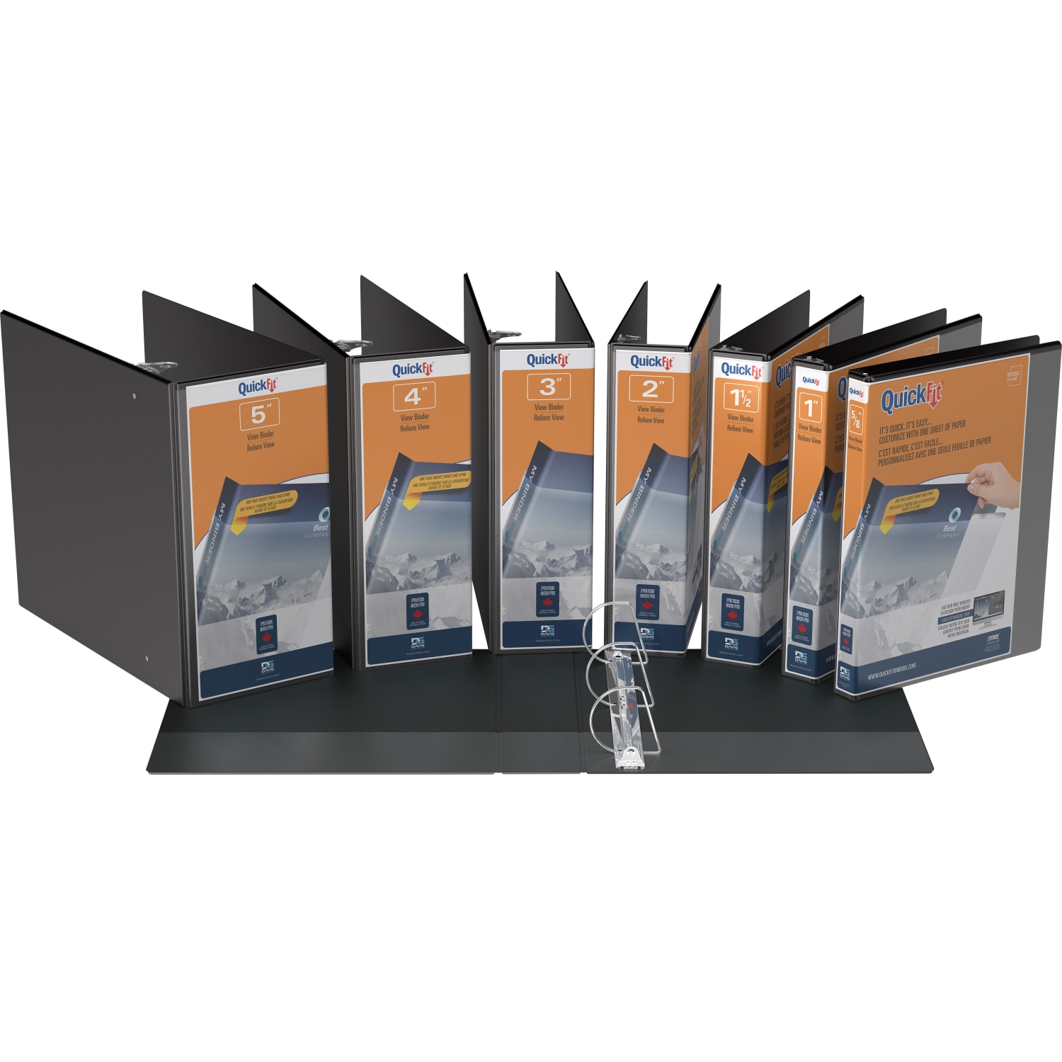 QuickFit View 3-Ring Binder, 2in Angle D-Rings, Black - Image 5