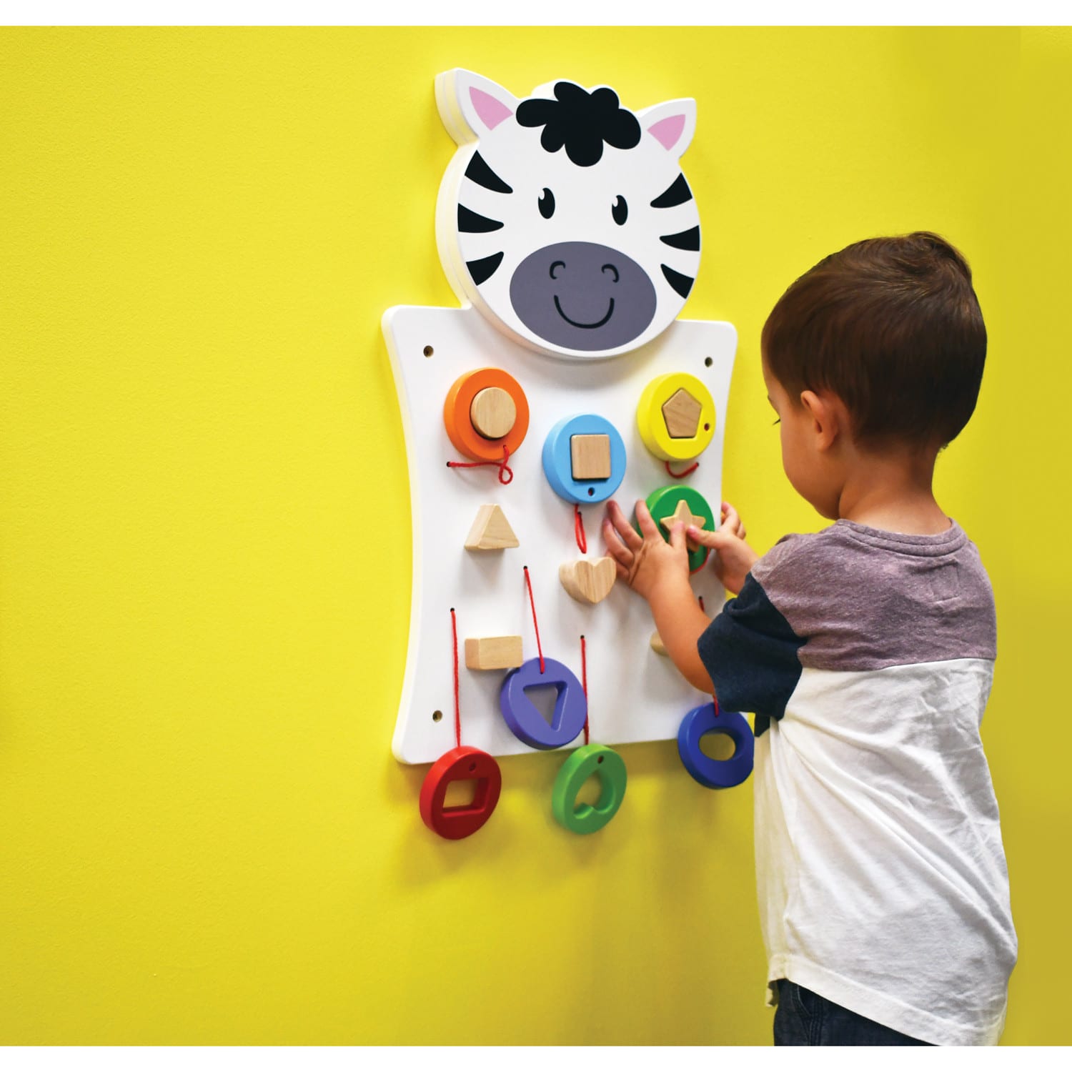 Learning Advantage Activity Wall Panel, Toddler Activity Center, 22.3inL x 14.8inW, Zebra - Image 3