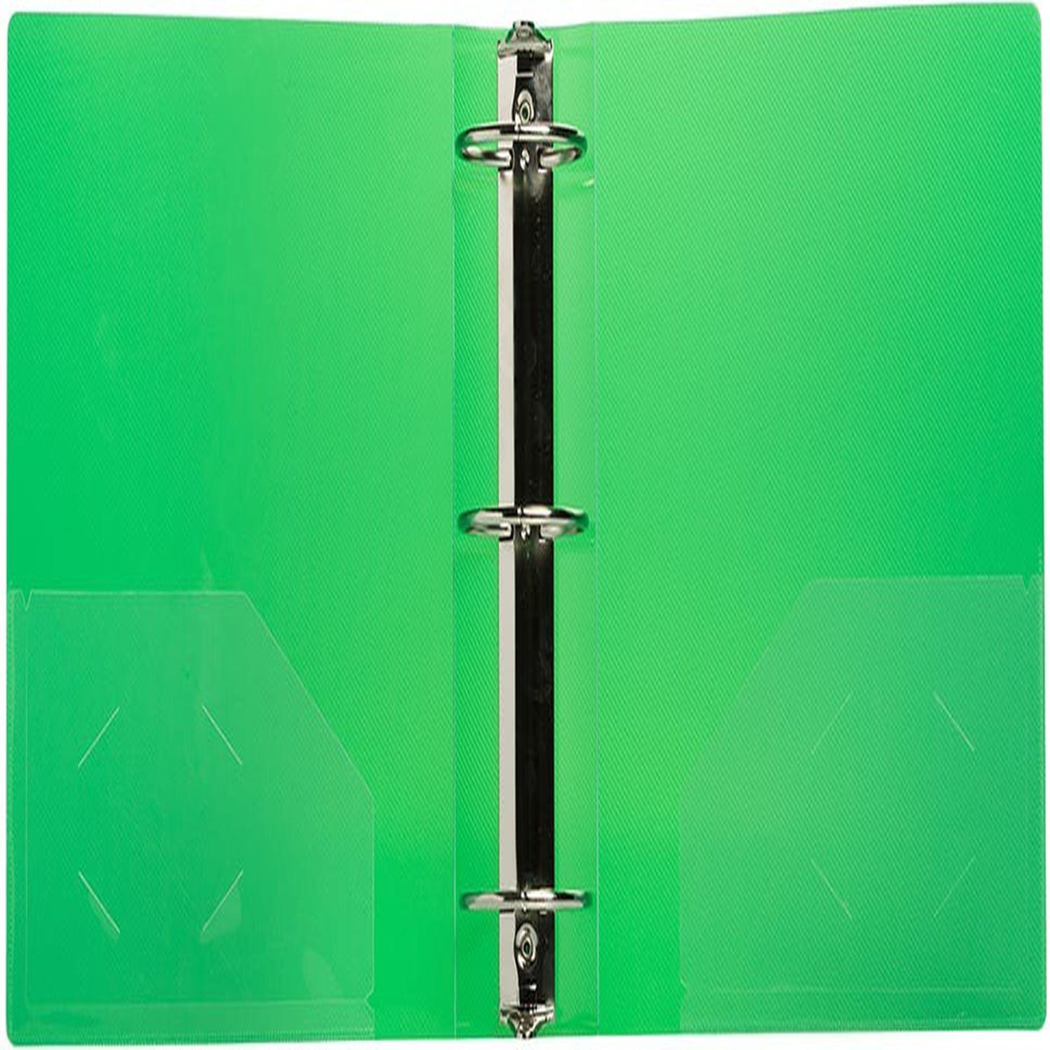 JAM PAPER 3 Ring Plastic Binder, 3 inch, Green, Sold Individually - Image 3