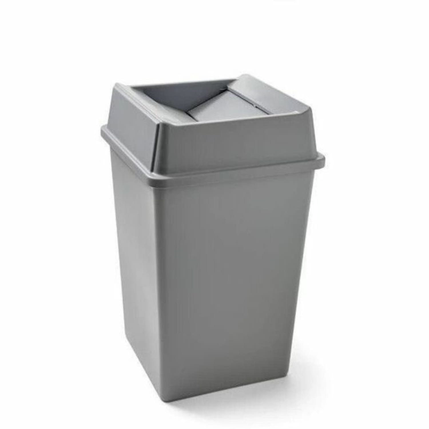 Rubbermaid Commercial Untouchable Square Waste Receptacle, 35-Gallon, Gray - Image 4