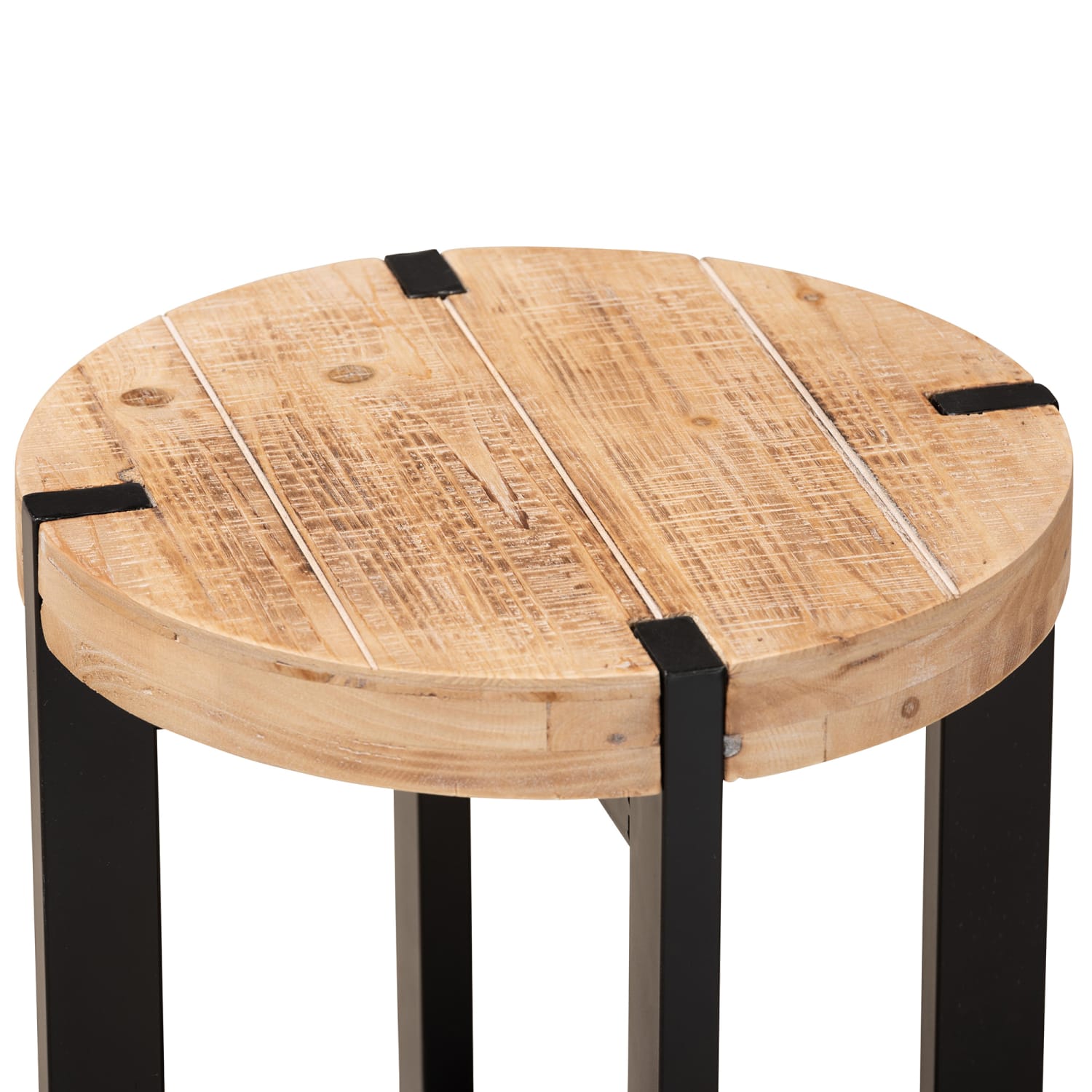 Baxton Studio Rustic And Industrial End Table, 15-3/4in x 13-13/16in, Natural Brown/Black - Image 4