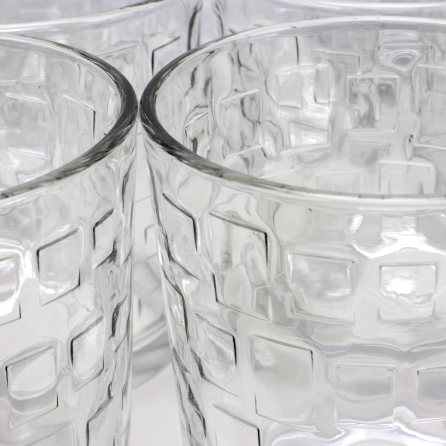 Gibson Home Great Foundations 16-Piece Tumbler And Double Old Fashioned Glass Set, 16 Oz/13 Oz, Square Pattern, Clear - Image 6