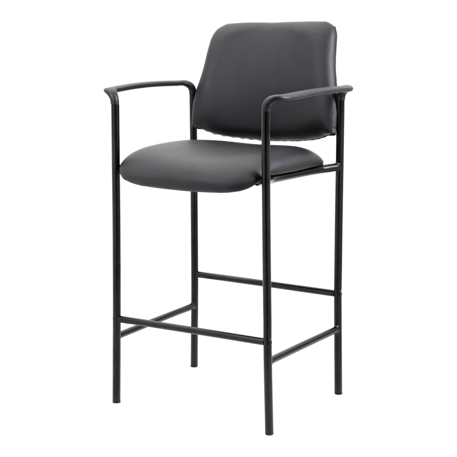 Boss Office Products Square Back Stool with Antimicrobial Vinyl Black PopularChairscom