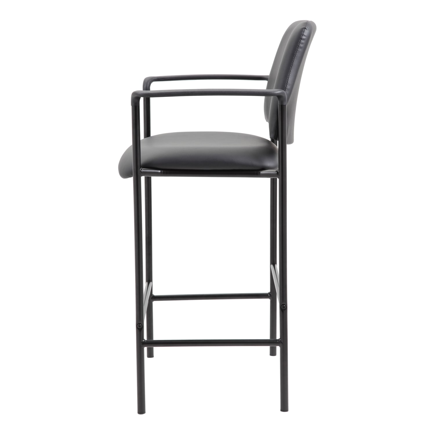 Boss Office Products Square Back Stool with Antimicrobial Vinyl Black PopularChairscom