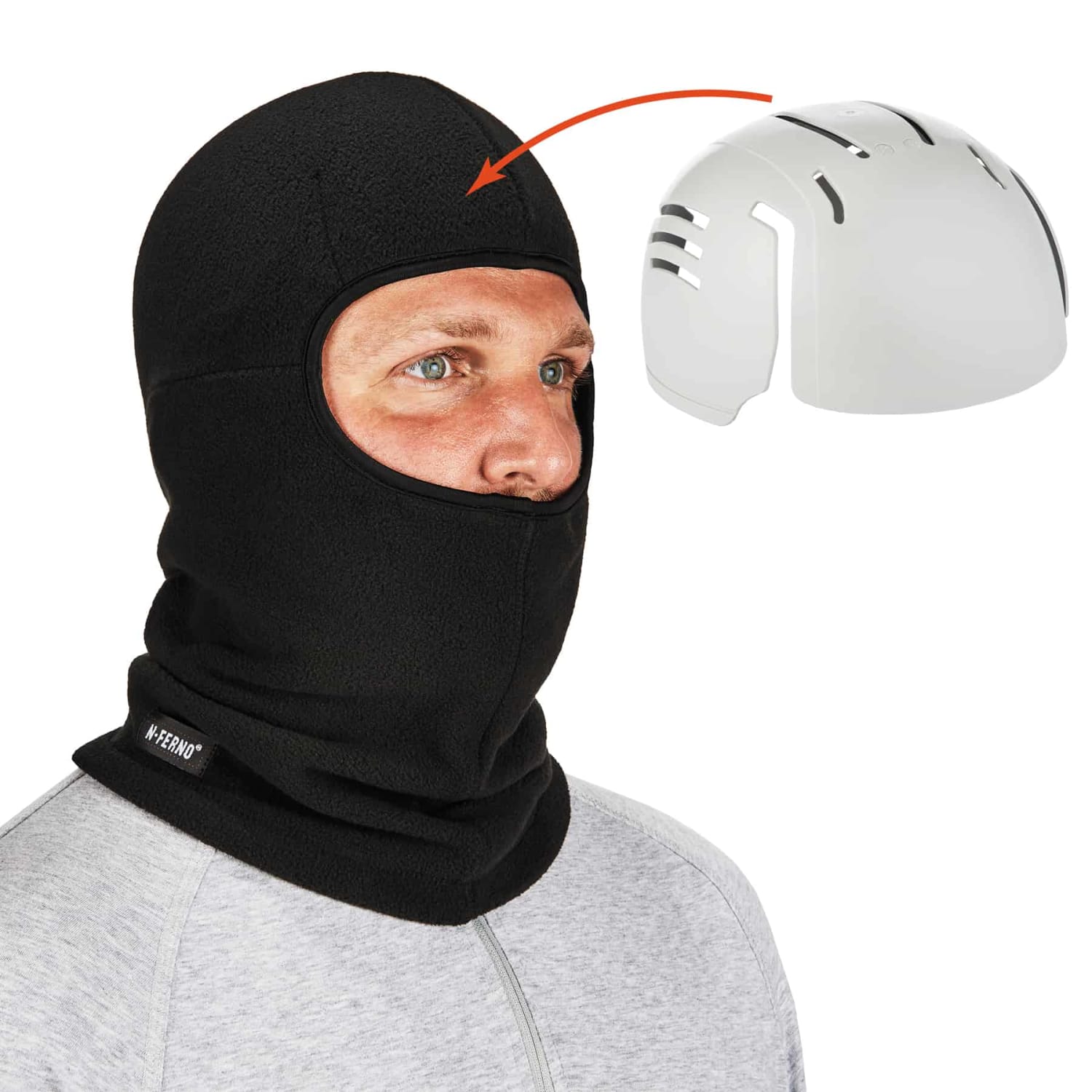 Ergodyne N-Ferno 6893ZI Zippered Balaclava Face Masks With Bump Caps, One Size, Black, Pack Of 6 Masks - Image 3
