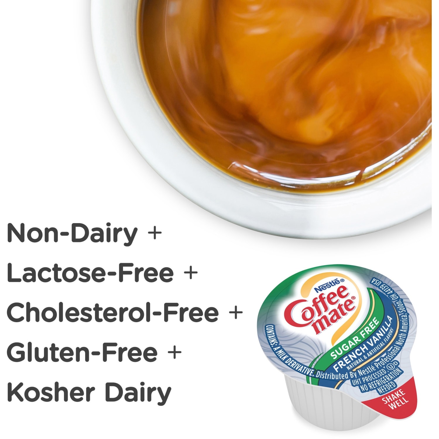 Nestle Coffee-mate Liquid Creamer, Sugar-Free French Vanilla Flavor, 0.38 Oz Single Serve x 50 - Image 6