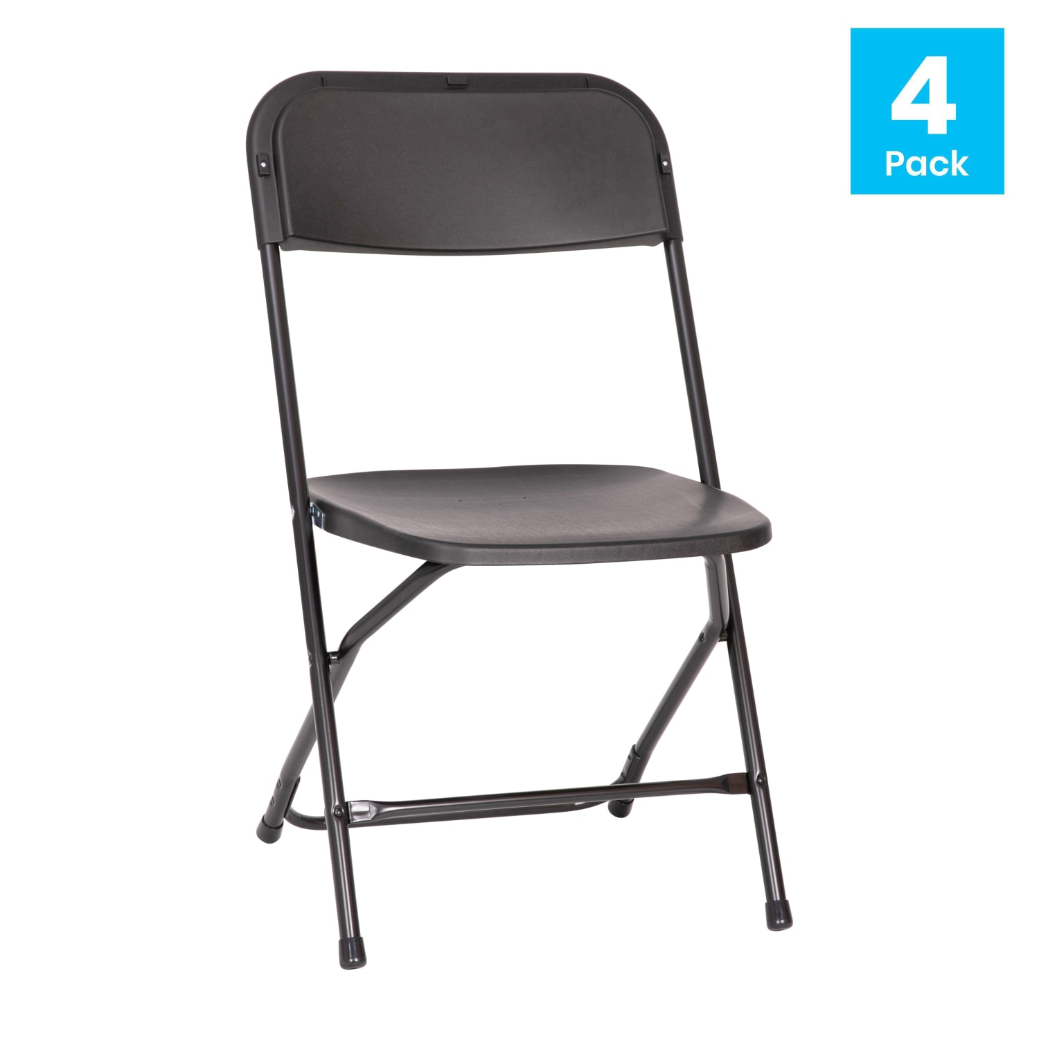 Flash Furniture Hercules Big And Tall Commercial Folding Chairs, Black, Set Of 4 Chairs - Image 3
