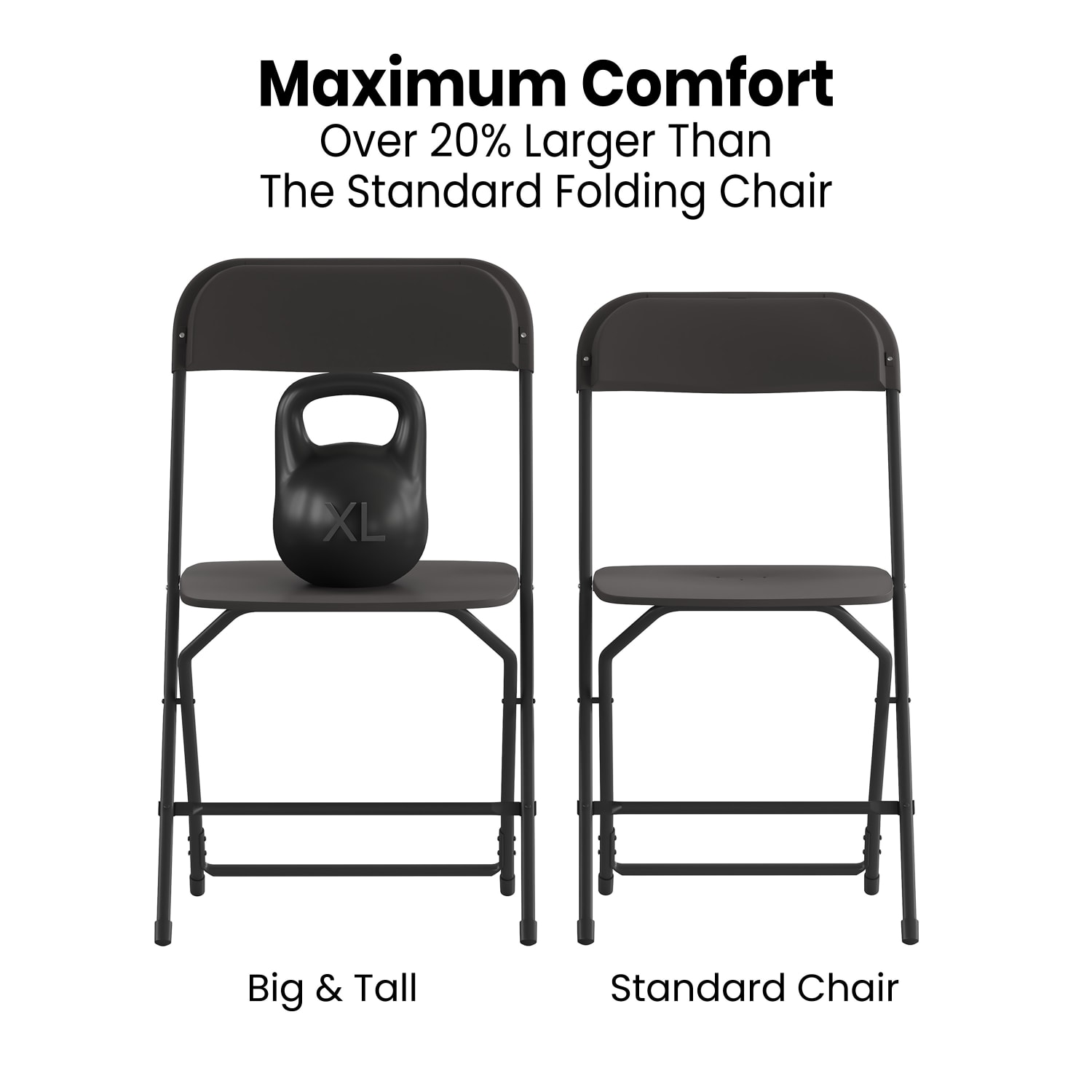 Flash Furniture Hercules Big And Tall Commercial Folding Chairs Black Set Of 4 Chairs PopularChairscom