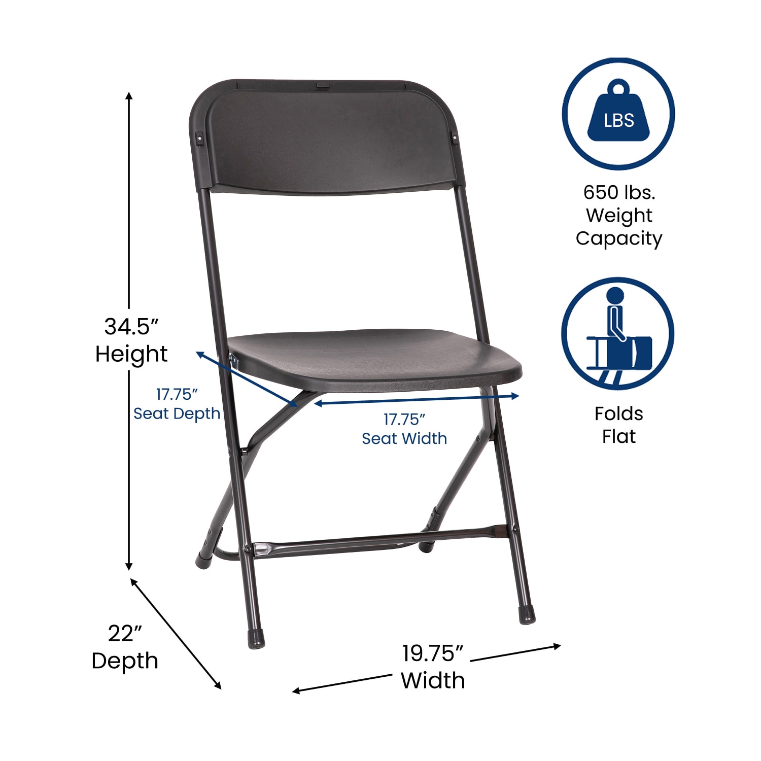 Flash Furniture Hercules Big And Tall Commercial Folding Chairs Black Set Of 4 Chairs PopularChairscom