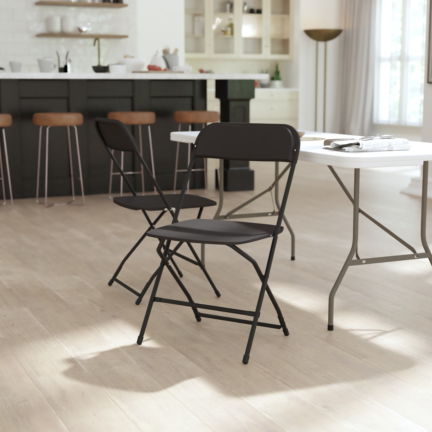 Flash Furniture Hercules Big And Tall Commercial Folding Chairs Black Set Of 4 Chairs PopularChairscom