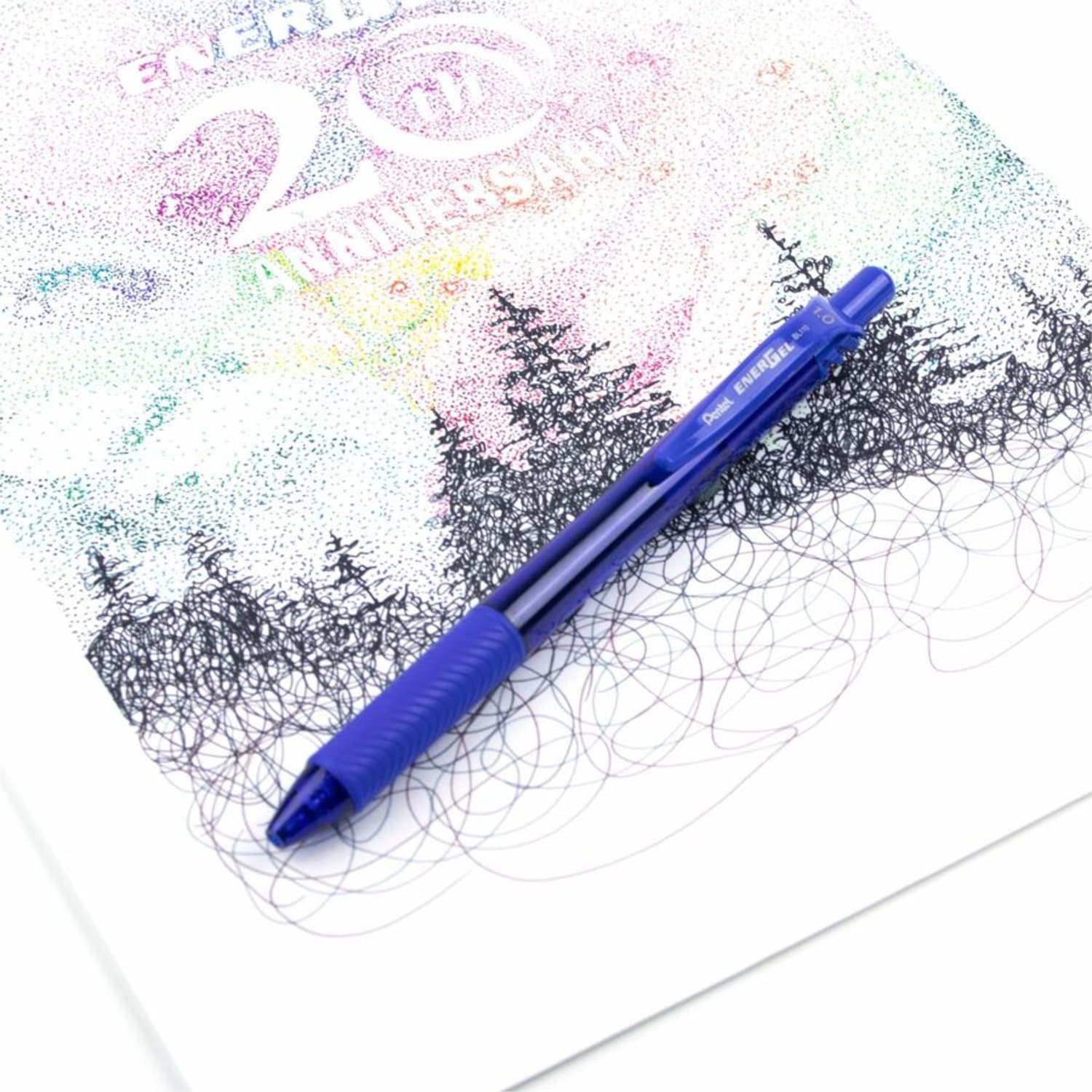 Pentel EnerGel-X Retractable Gel Pens, Bold Point, 1.0 mm, Blue Barrel, Blue Ink, Pack Of 12 Pens - Image 4