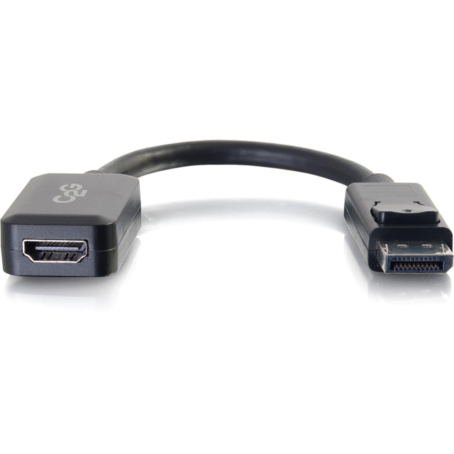 C2G 8in DisplayPort to HDMI Adapter Converter - DisplayPort Male to HDMI Female - Black - DisplayPort/HDMI for Audio/Video Device - 8in - 1 x DisplayPort Male Digital Audio/Video - 1 x HDMI Female Digital Audio/Video - Nickel Plated - Shielding - Black - Image 4