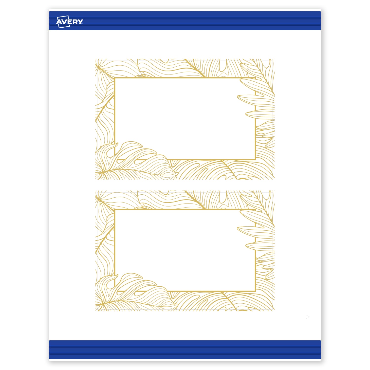 Avery Printable Postcards With Sure Feed Technology, 4in x 6in, Matte White With Gold Florals, Pack Of 20 - Image 3