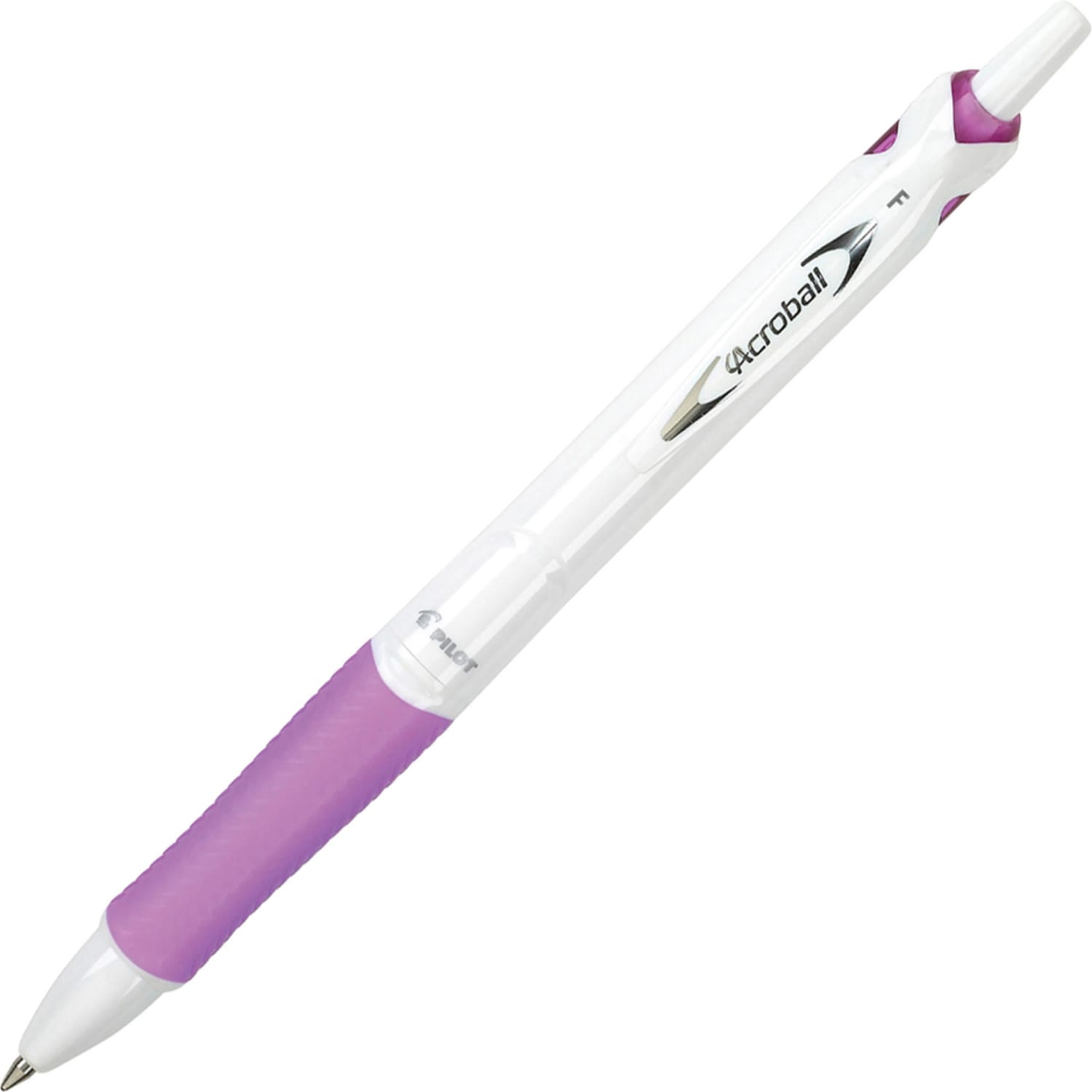 Pilot Acroball Retractable Pens, Fine Point, 0.7 mm, White Barrel, Black Ink, Pack Of 5 Pens - Image 5