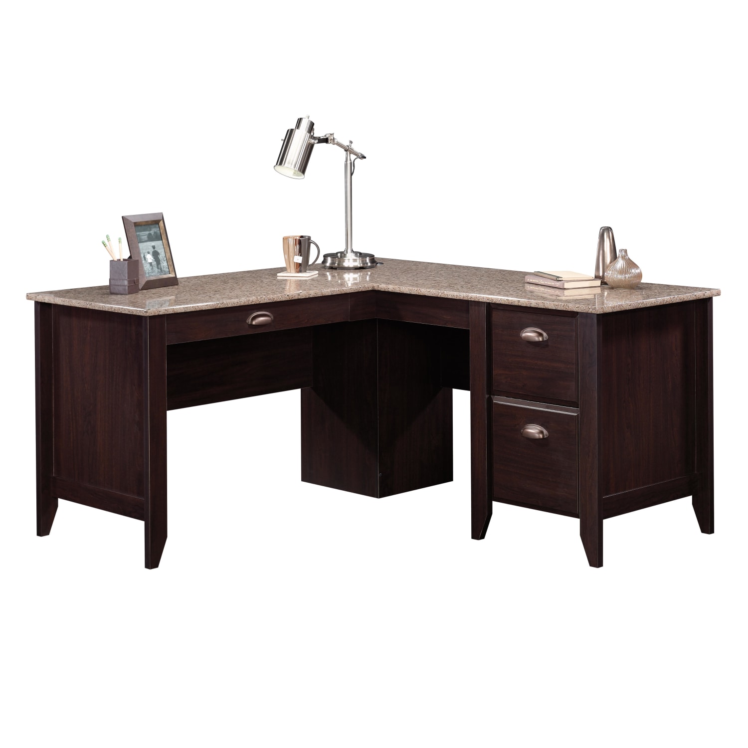 Sauder Samber 60inW L-Shaped Transitional Computer Desk, Jamocha - Image 5
