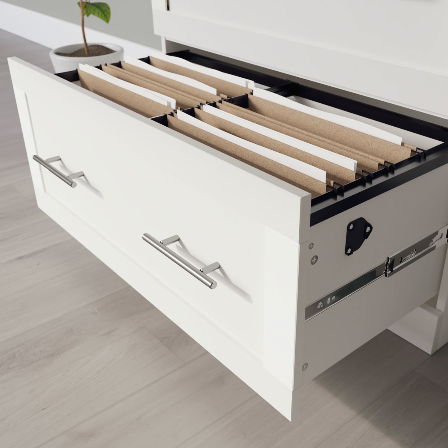 Realspace 29-7/16inW x 18-1/2inD Lateral 2-Drawer File Cabinet, White - Image 6