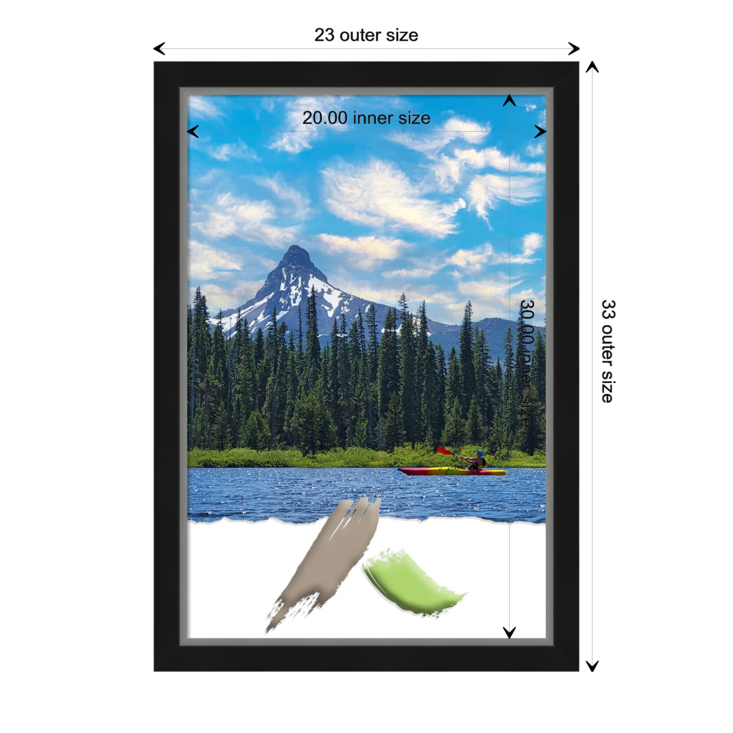 Amanti Art Eva Black Silver Picture Frame, 23in x 33in, Matted For 20in x 30in - Image 5