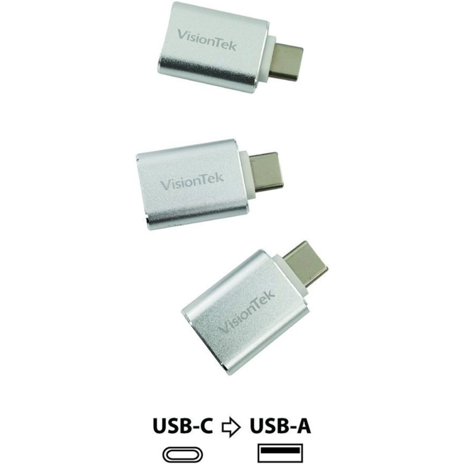 VisionTek USB-C to USB-A (M/F) 3 Pack Adapters - USB-C to USB adapter plug male to female (x3) - 901224 - Image 6