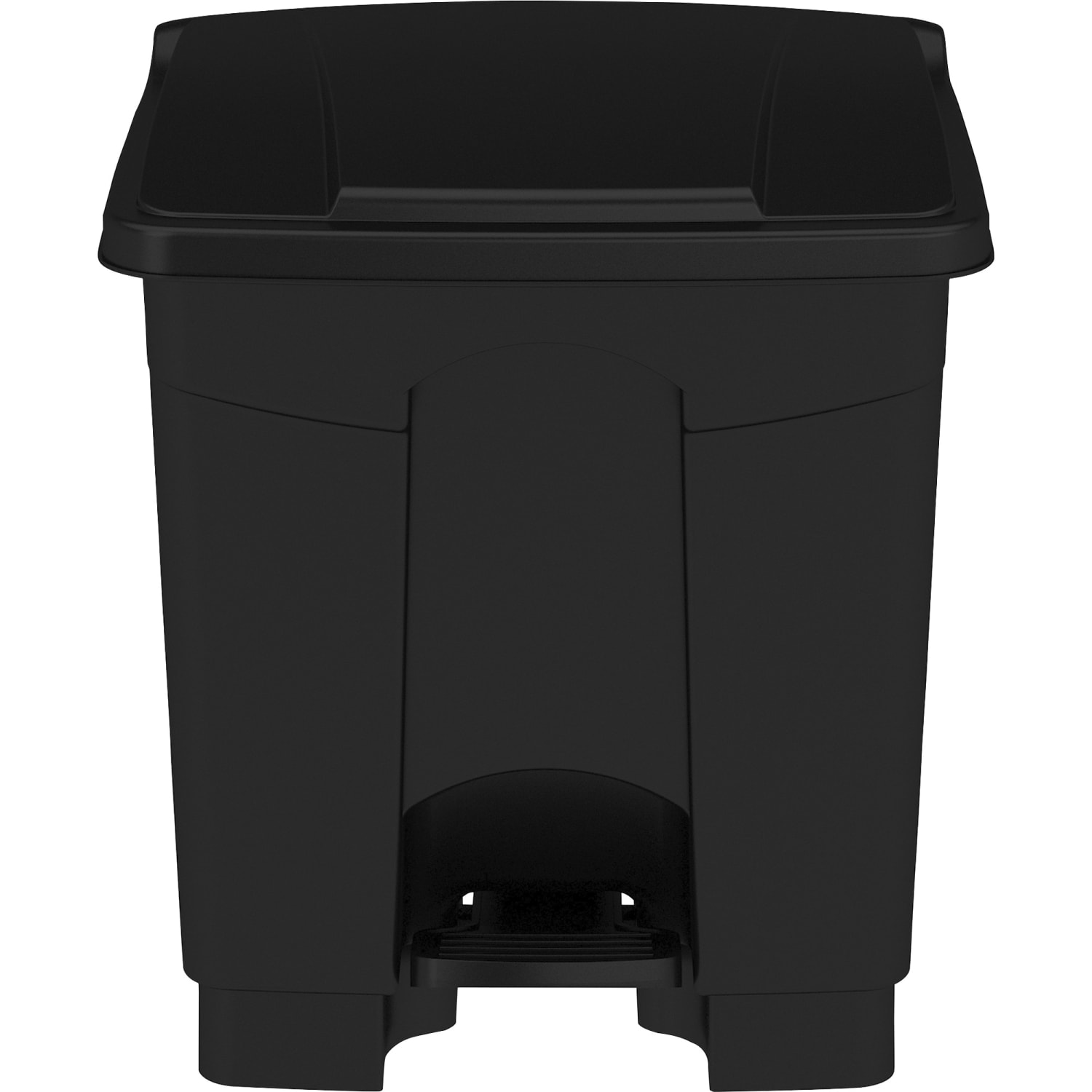Safco Plastic Step-on Waste Receptacle - 8 gal Capacity - Easy to Clean, Foot Pedal, Lightweight - 17.3in Height x 16in Width x 16in Depth - Plastic - Black - 1 / Carton - Image 3
