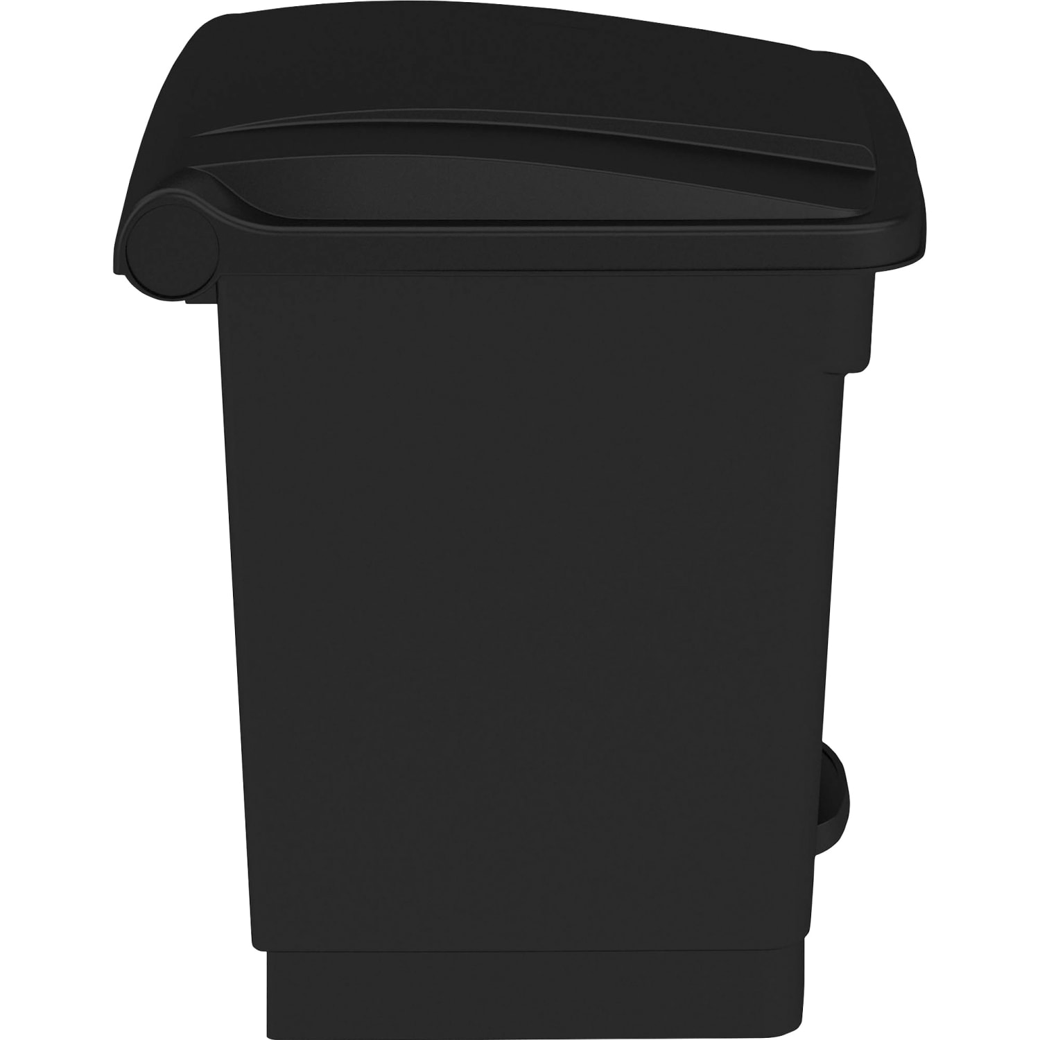 Safco Plastic Step-on Waste Receptacle - 8 gal Capacity - Easy to Clean, Foot Pedal, Lightweight - 17.3in Height x 16in Width x 16in Depth - Plastic - Black - 1 / Carton - Image 4