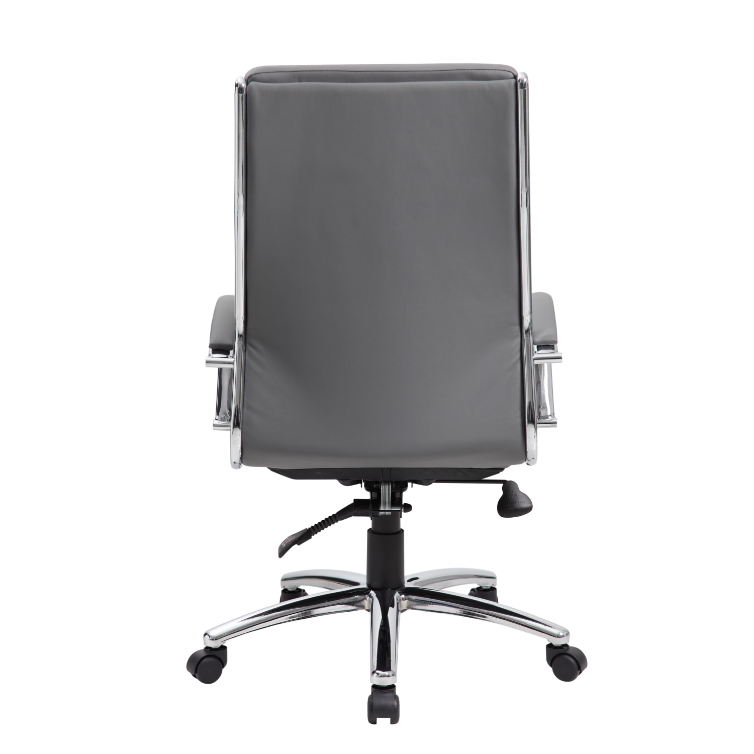 Boss Office Products CaressoftPlus Vinyl Ergonomic High-Back Chair, Gray/Chrome - Image 3