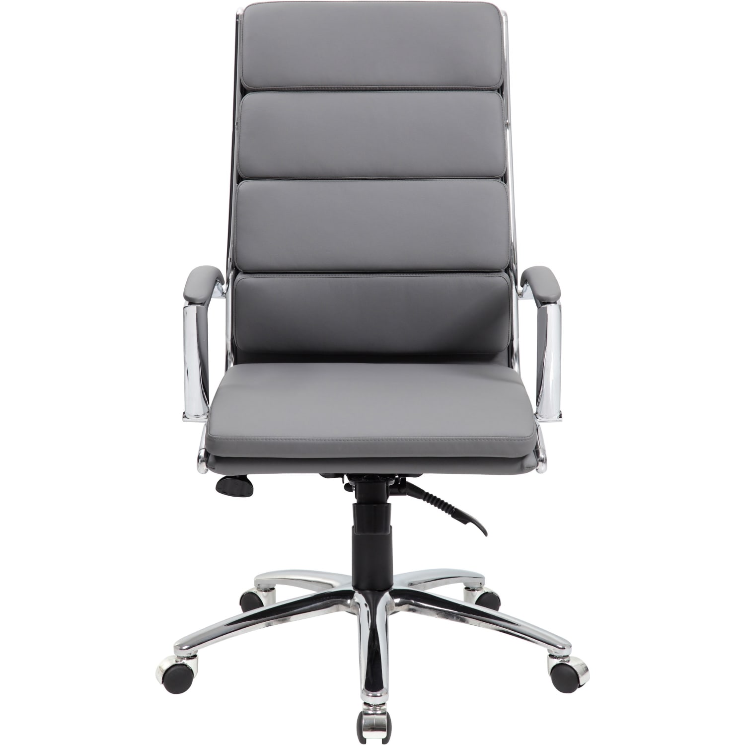 Boss Office Products CaressoftPlus Vinyl Ergonomic High-Back Chair, Gray/Chrome - Image 10