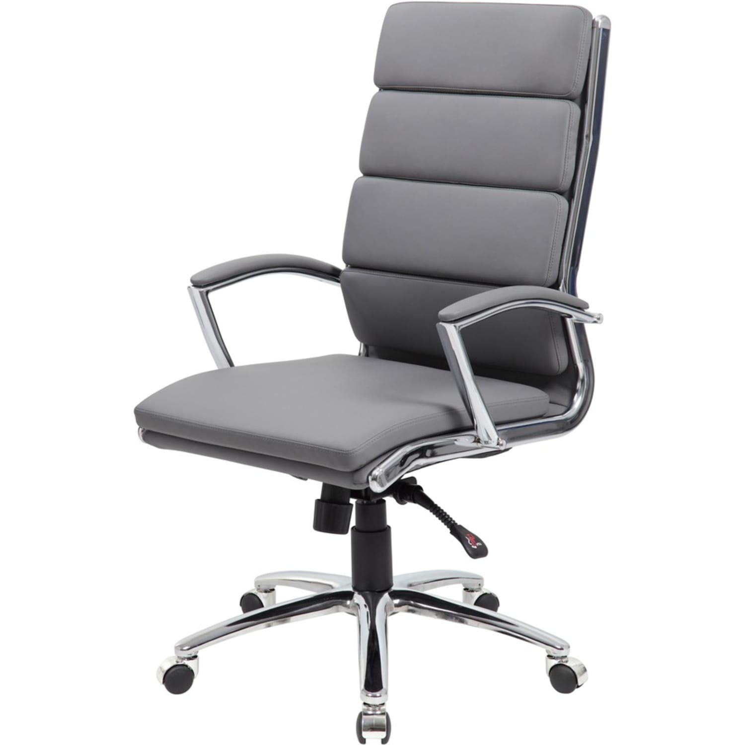 Boss Office Products CaressoftPlus Vinyl Ergonomic High-Back Chair, Gray/Chrome - Image 13