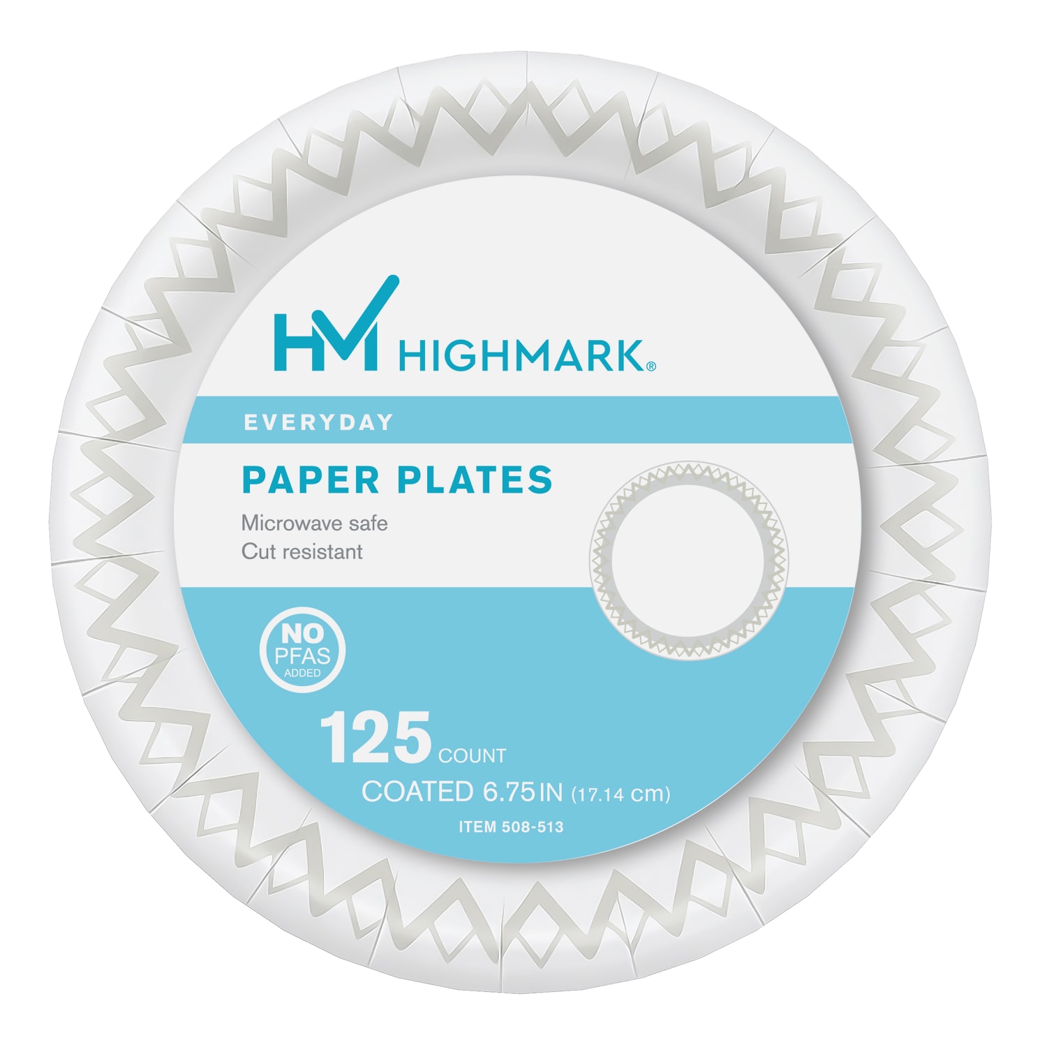 Highmark Paper Plates, 6-3/4in, Printed White, Pack Of 125 - Image 5