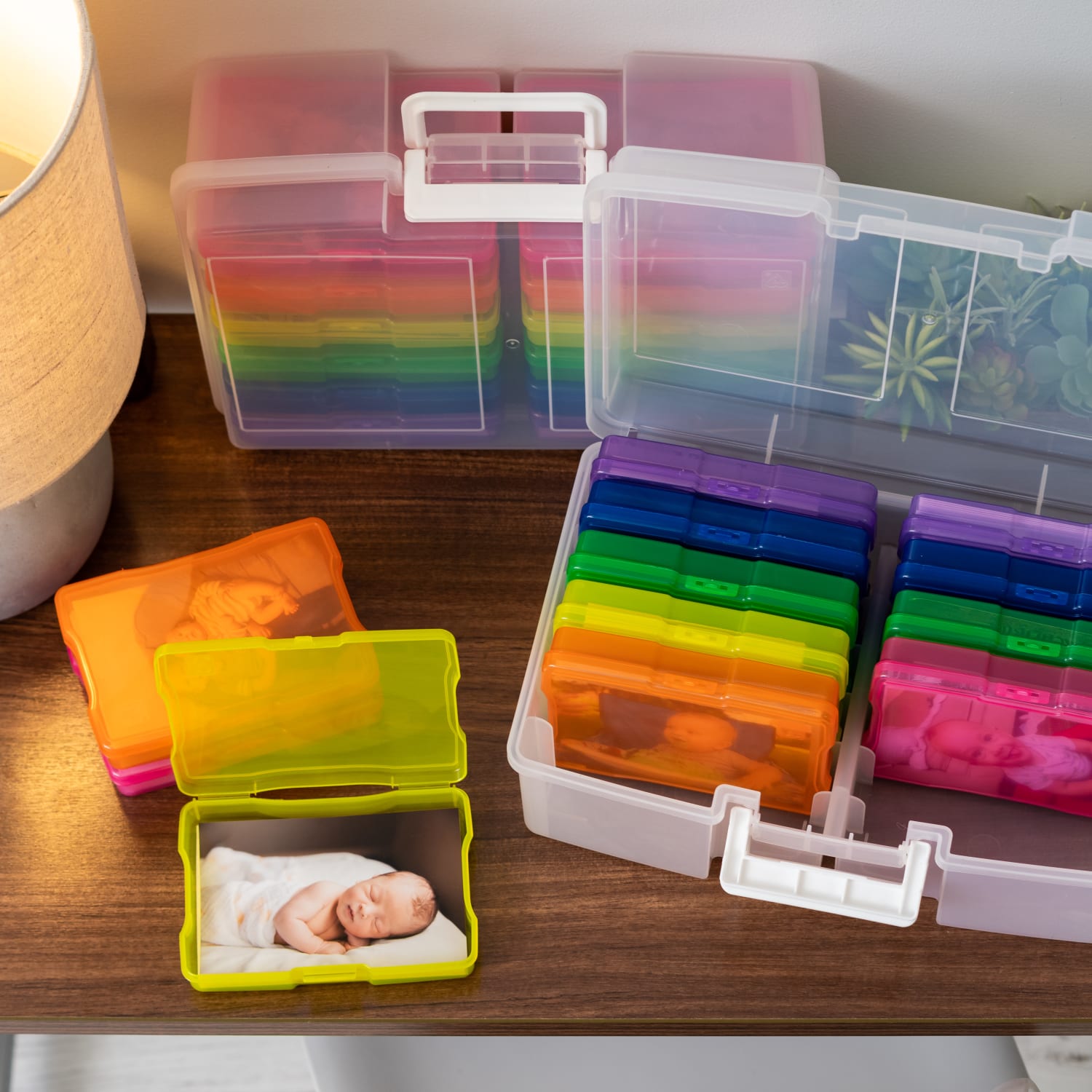 Iris Large Photo Boxes With 12 Photo Cases, 20-1/16inL x 15inW x 16-1/8inH, Clear/Multicolor, Set Of 2 Boxes - Image 3