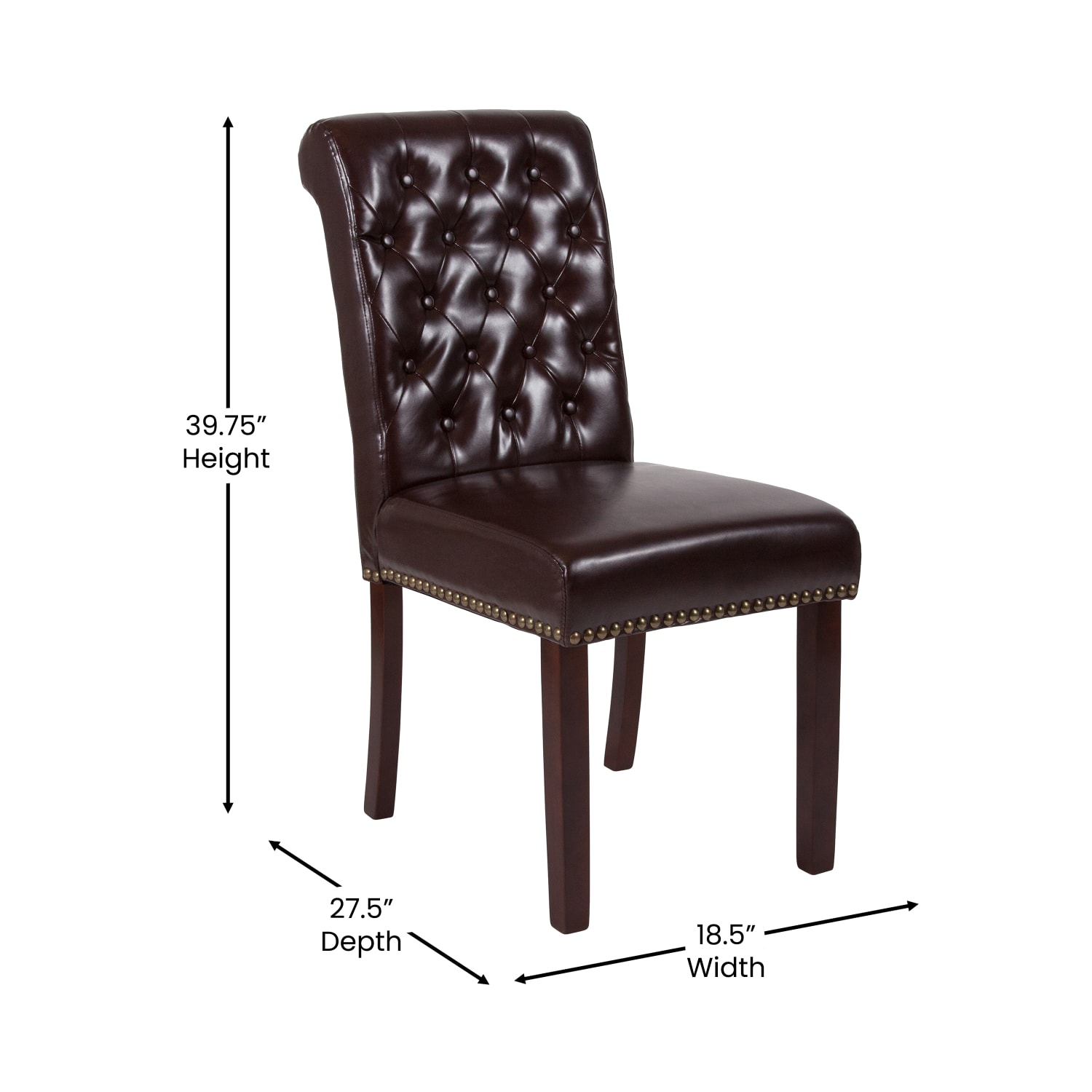 Flash Furniture Hercules Series Leathersoft Parsons Chair, Brown - Image 5