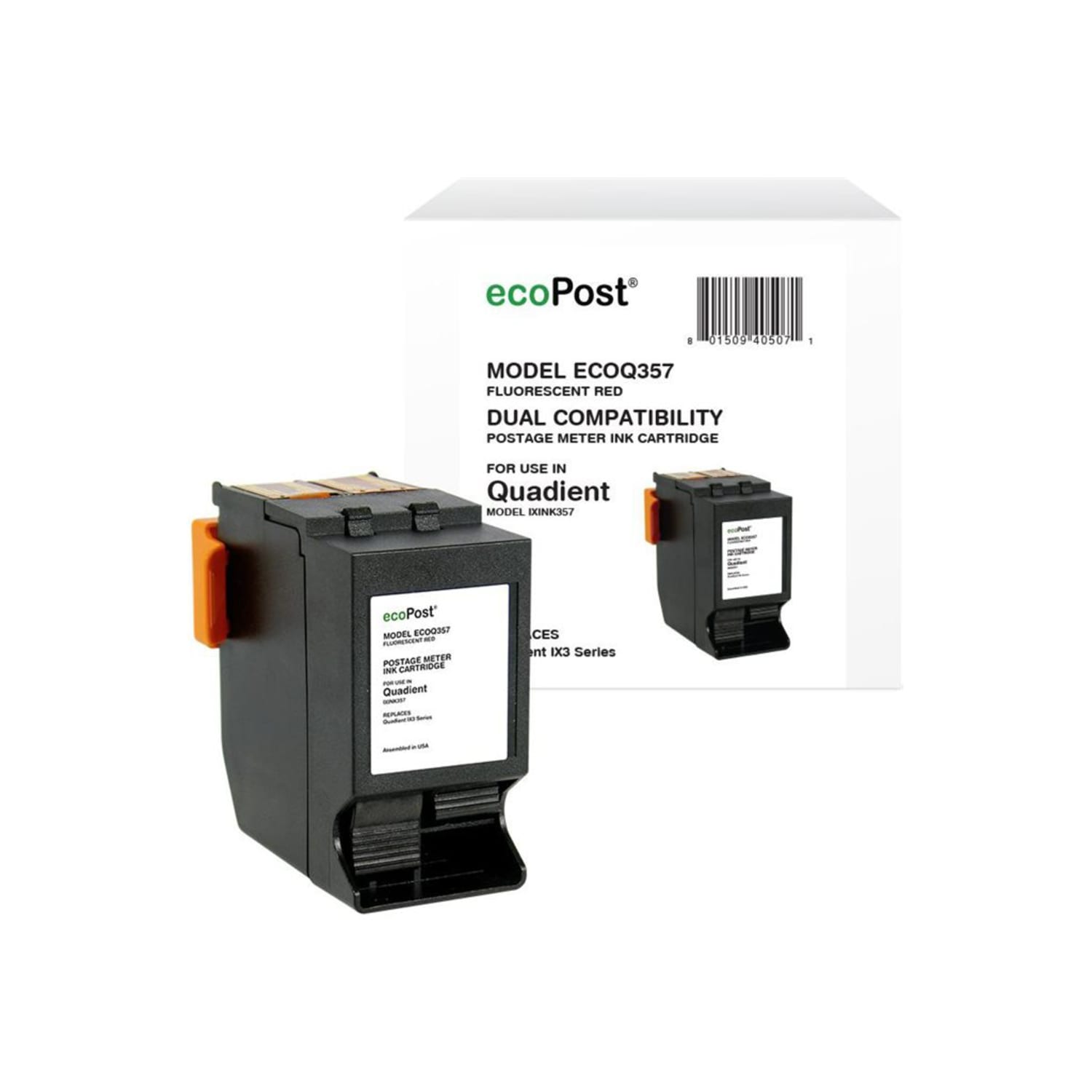 ecoPost Remanufactured Postage Meter Red Ink Cartridge for Quadient (NeoPost) IXINK357 - ECOQ357