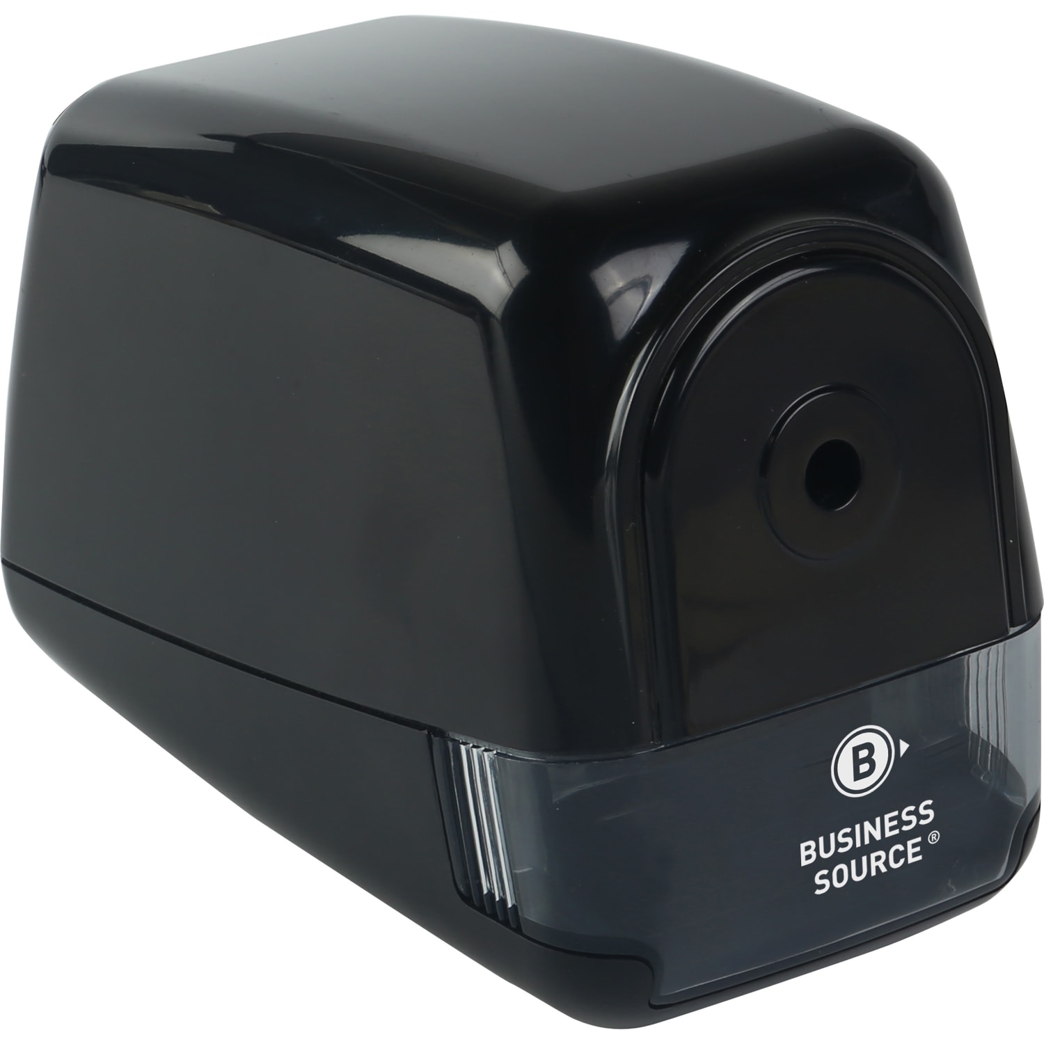 Business Source Electric Pencil Sharpener, Helical, AC Adapter Powered, 3.9inH x 4.5inW, Black