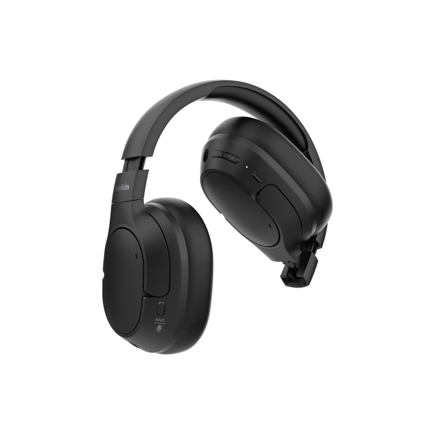 Belkin SoundForm Isolate Noise Cancelling Over-Ear Headphones, USB Type C, Mini-Phone (3.5mm), Wired/Wireless, Binaural, Circumaural, Black - Image 4